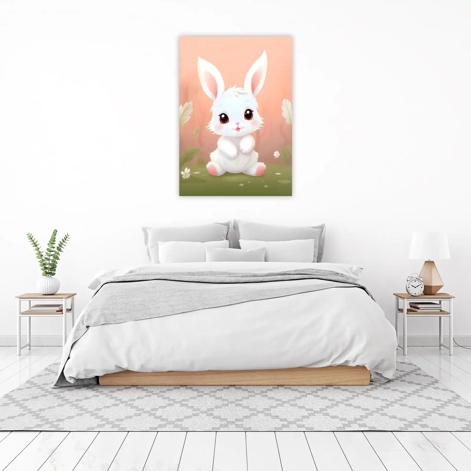 Adorable Kawaii Bunny Art Wall Art