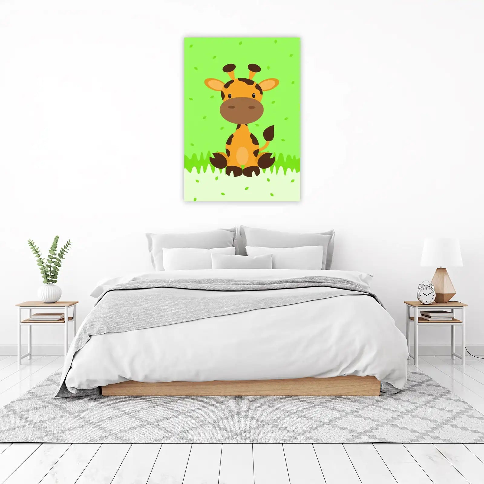 Adorable Sitting Giraffe Safari Nursery Wall Art