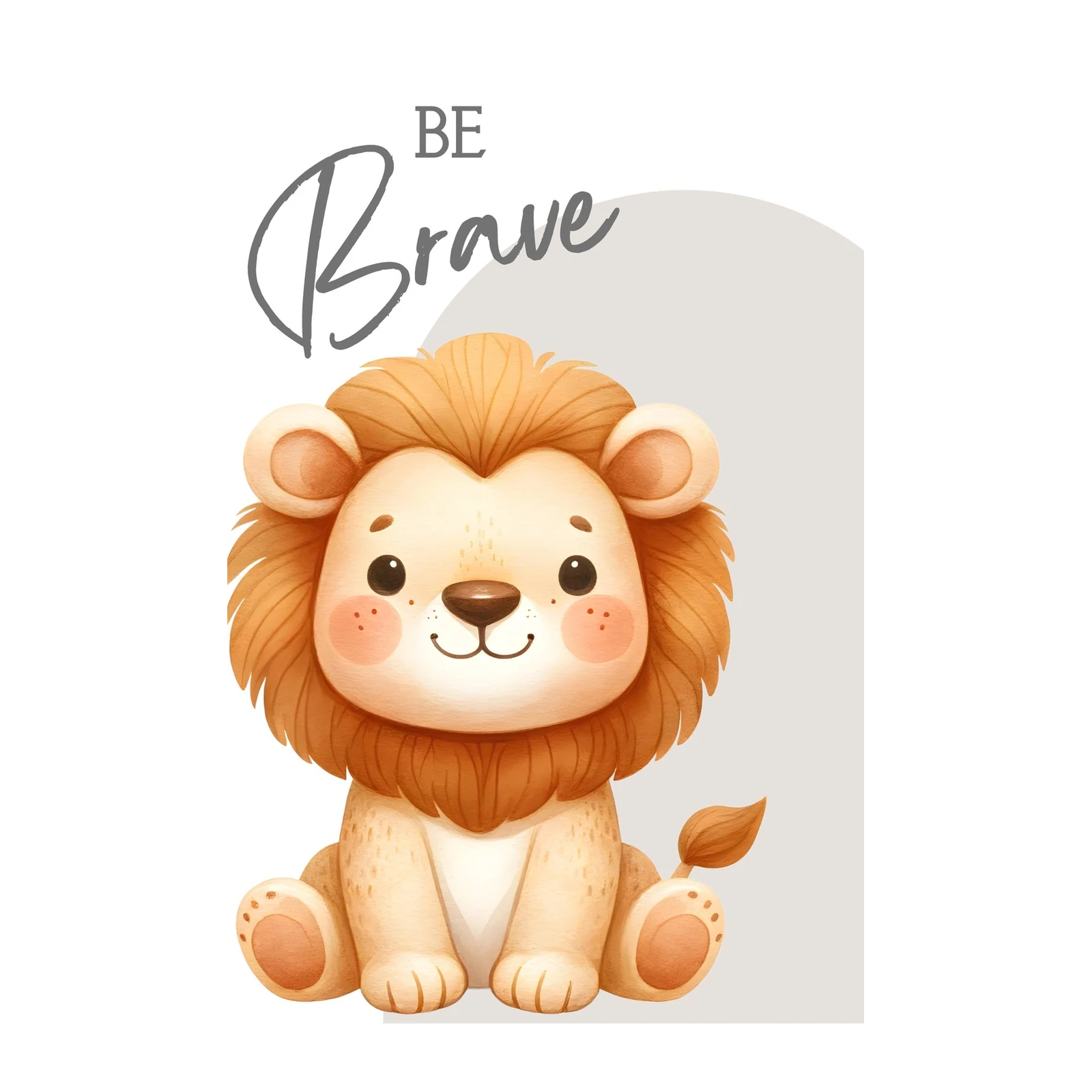Be Brave Cute Lion Nursery Art Wall Art