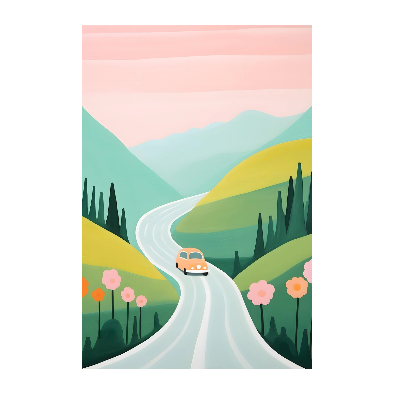 Scenic Road Trip Adventure Wall Art