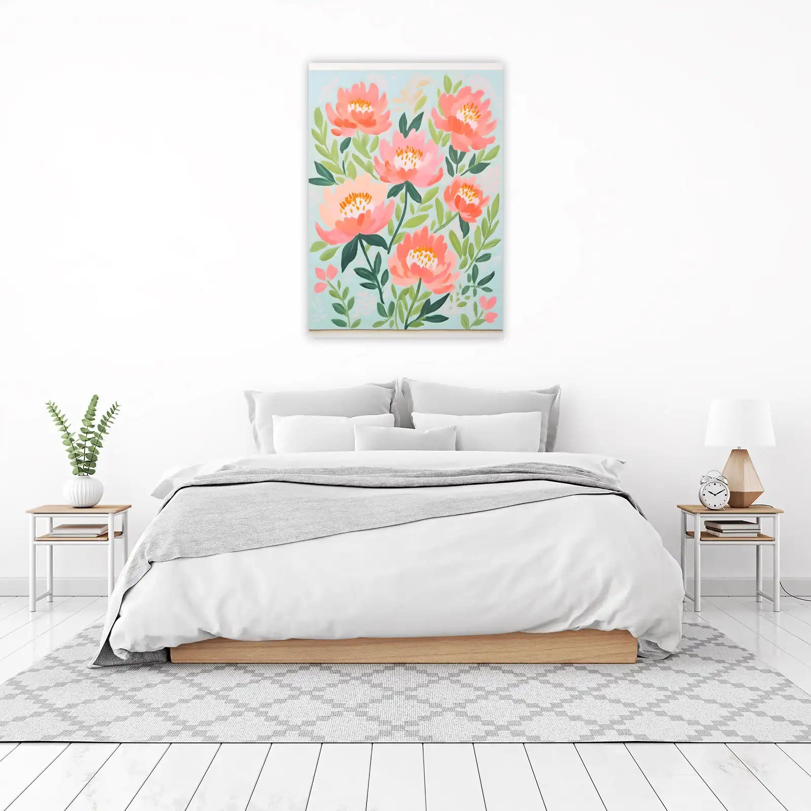 Coral Peony Bloom Wall Art