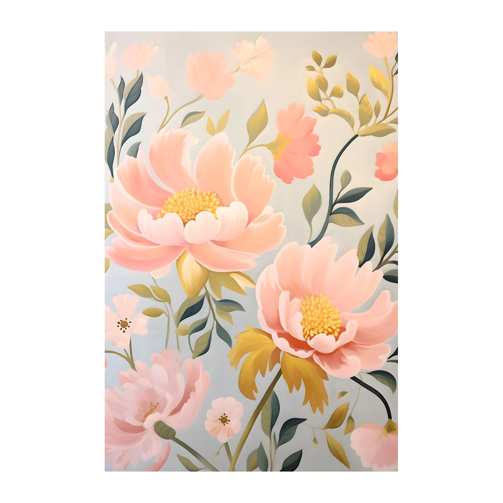 Blush Peony Floral Wall Art Wall Art