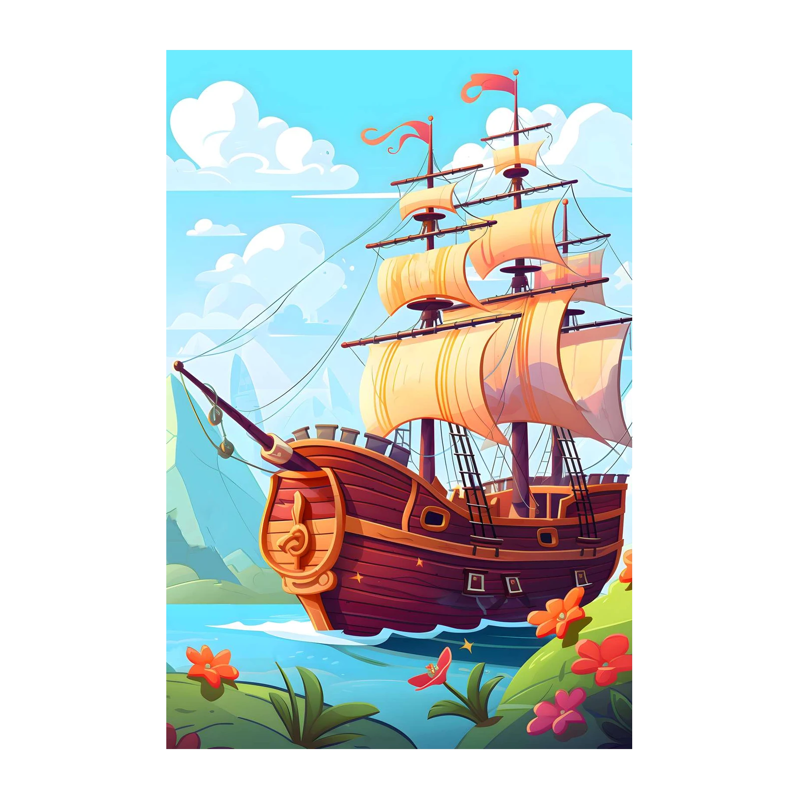 Grand Sailing Ship Adventure Wall Art