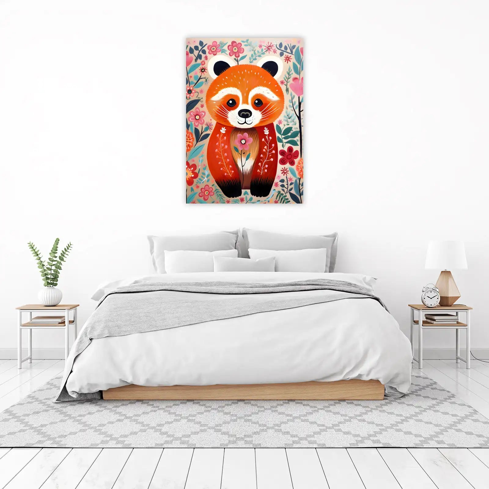 Whimsical Red Panda Floral Dream Wall Art