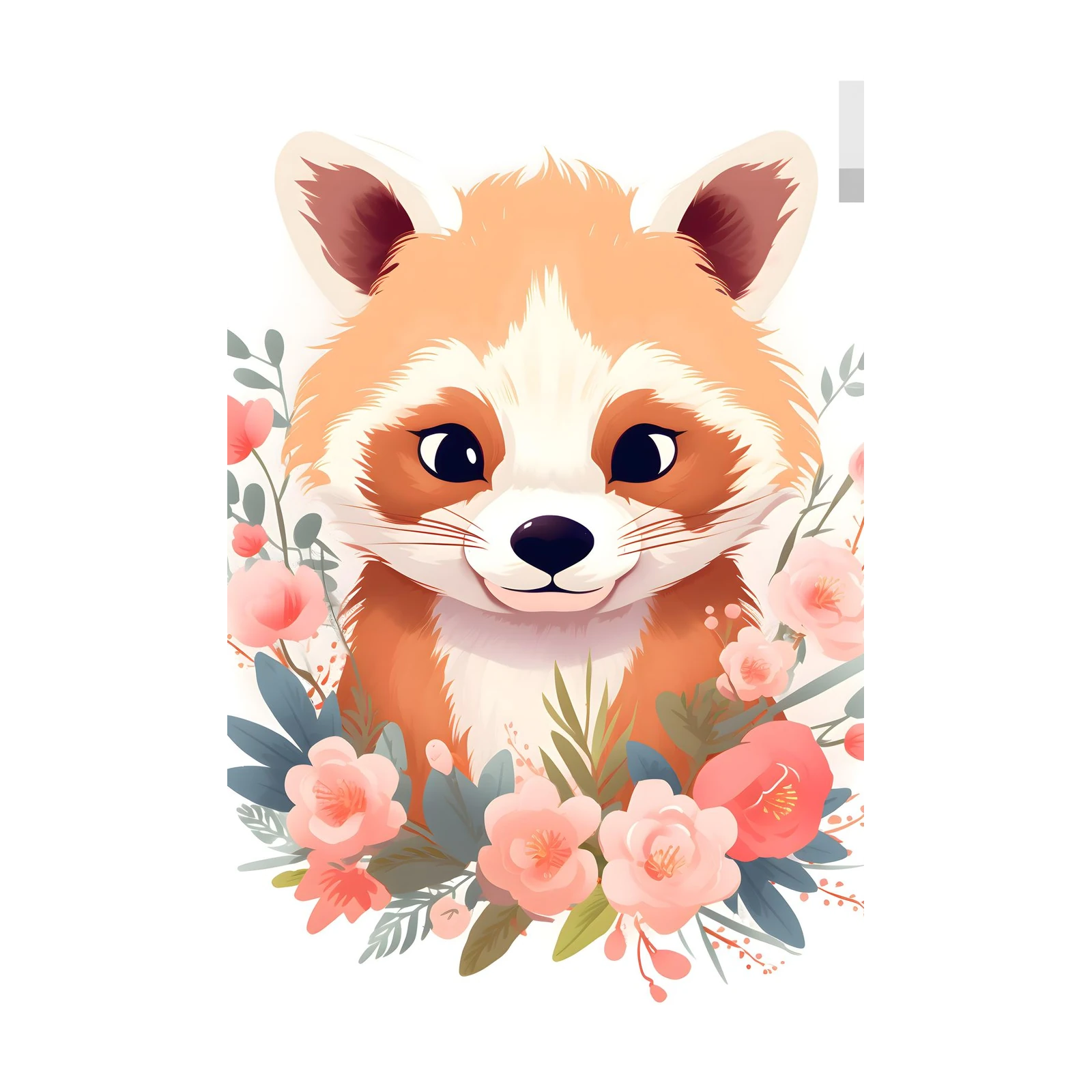 Cute Red Panda Floral Dream Wall Art