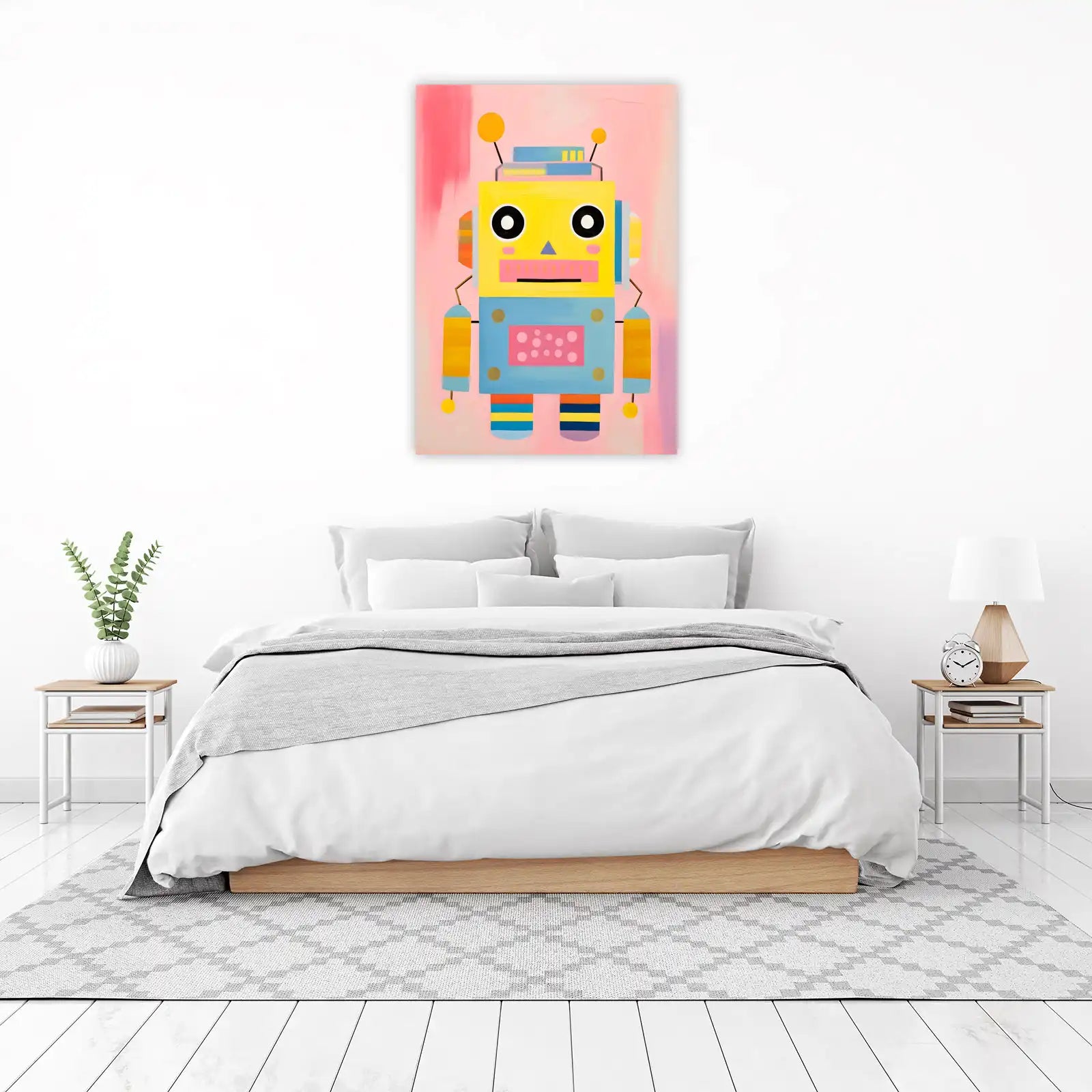 Happy Robot Fun Abstract Wall Art Wall Art