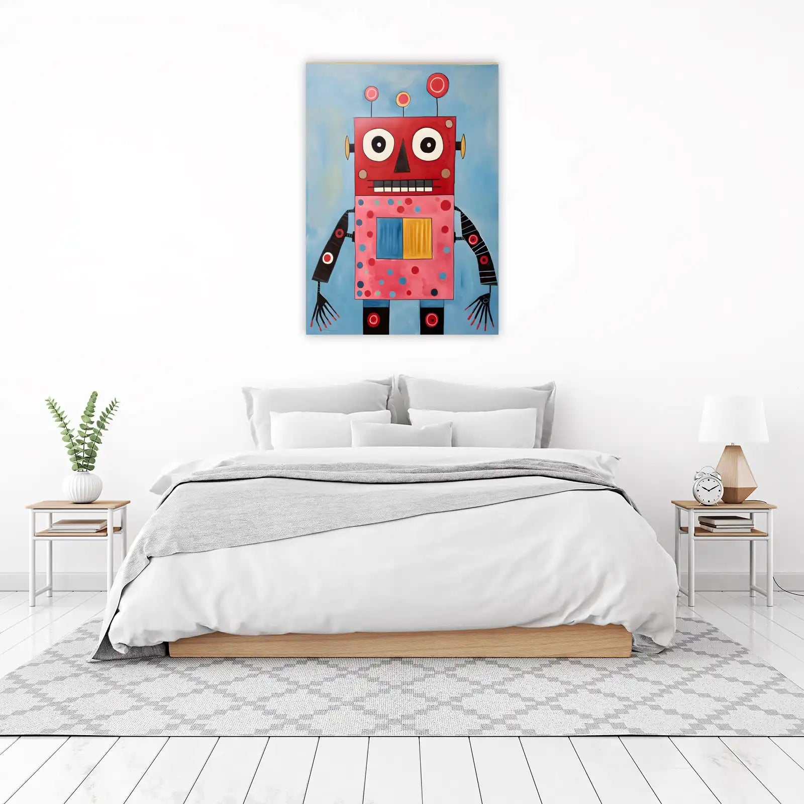 Whimsical Robot Friends Wall Art
