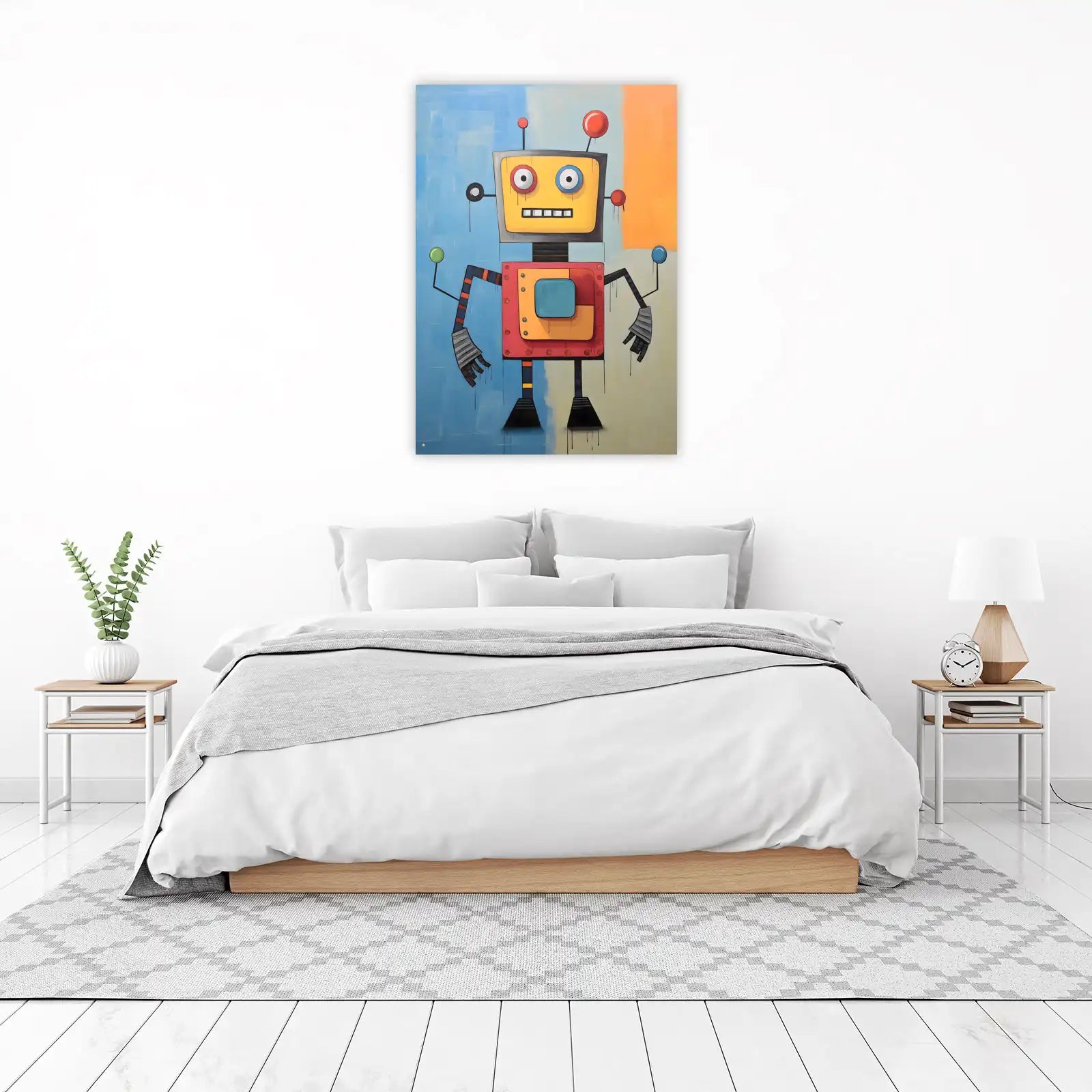 Whimsical Robot Buddy Wall Art