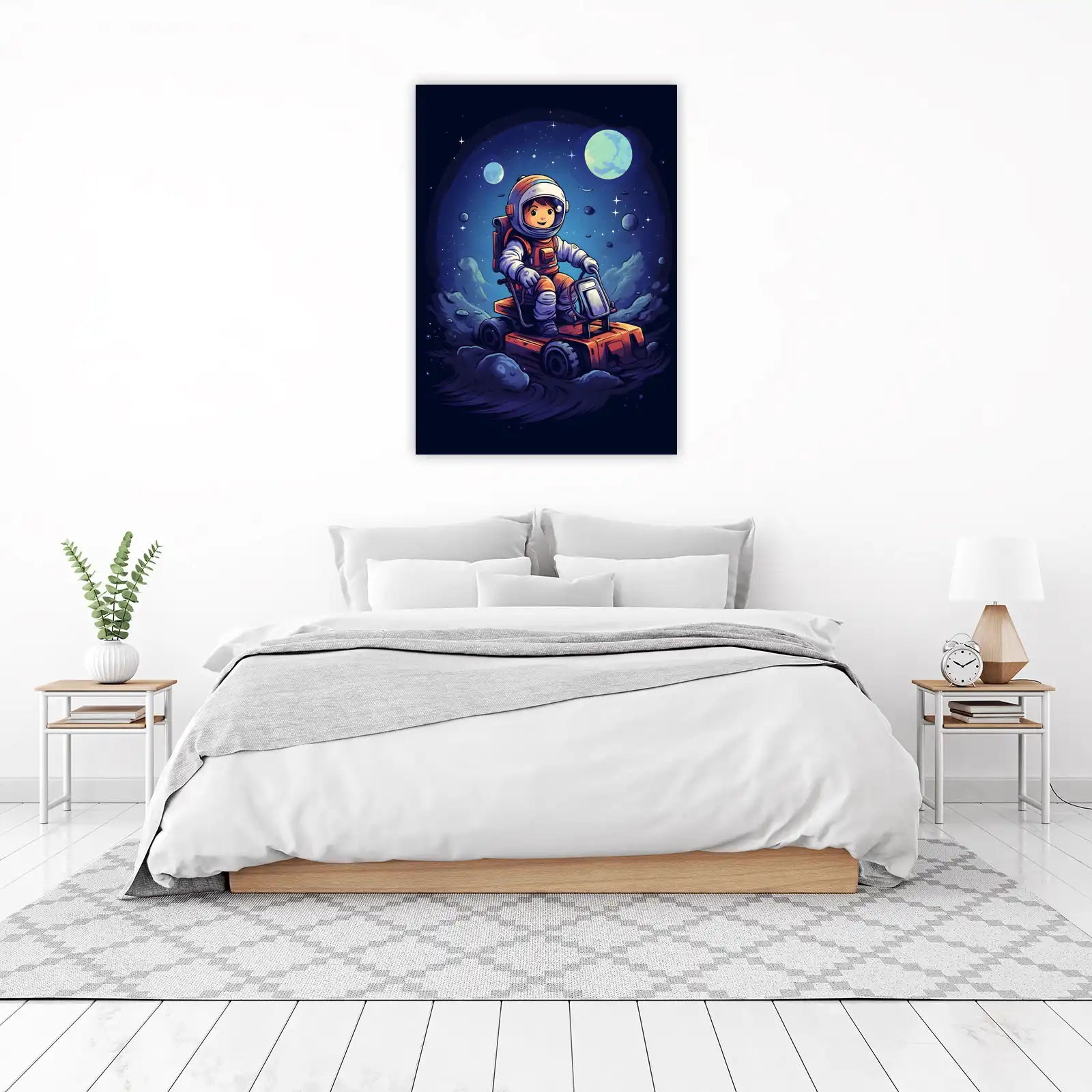 Cute Astronaut Rover Adventure Wall Art