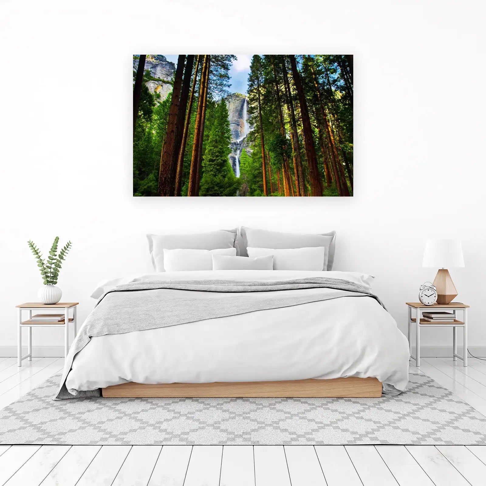Majestic Yosemite Waterfall Forest Wall Art