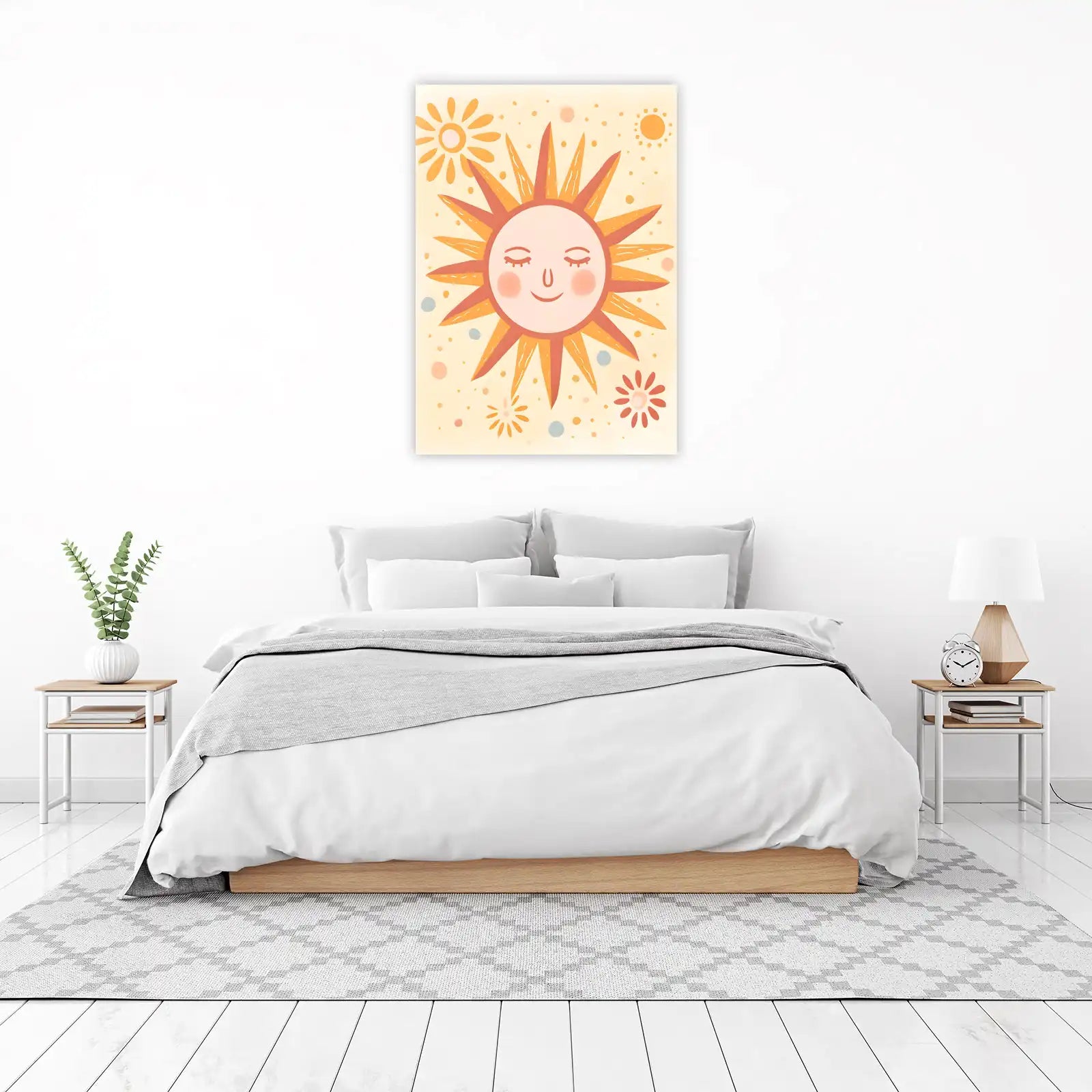 Boho Sun Face "Good Vibes" Wall Art
