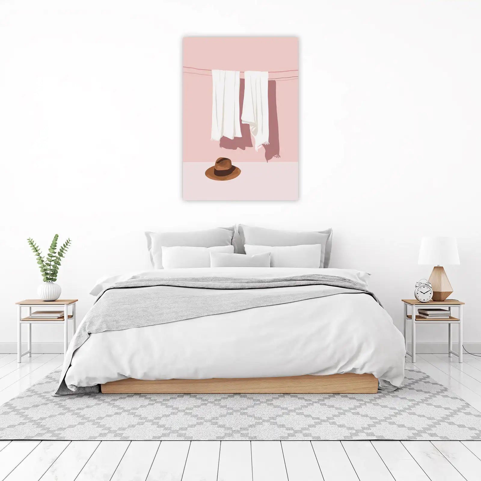 Minimalist Linen & Hat Wall Art