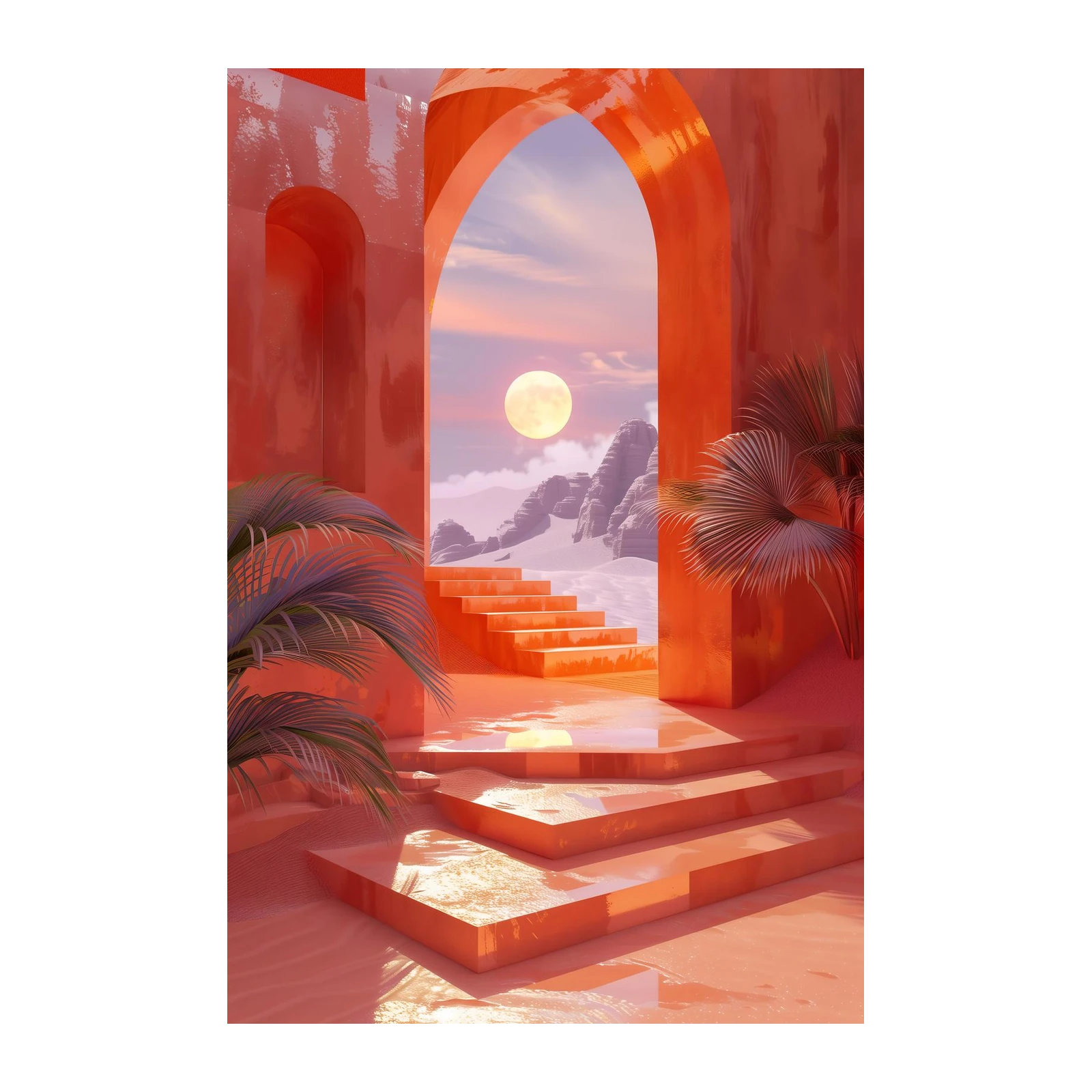 Dreamy Desert Oasis Arch Wall Art