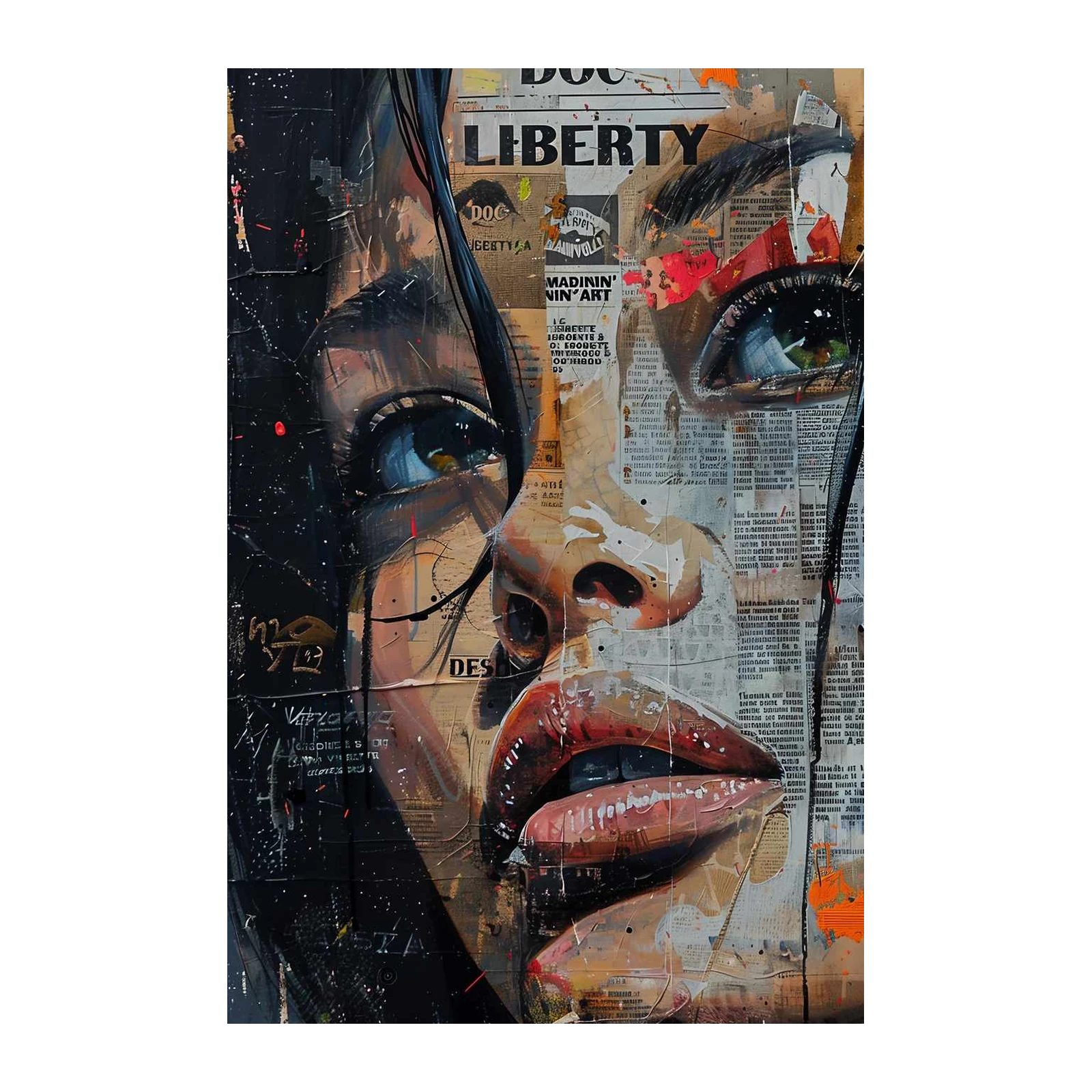 Urban Diva Portrait Mixed Media Wall Art