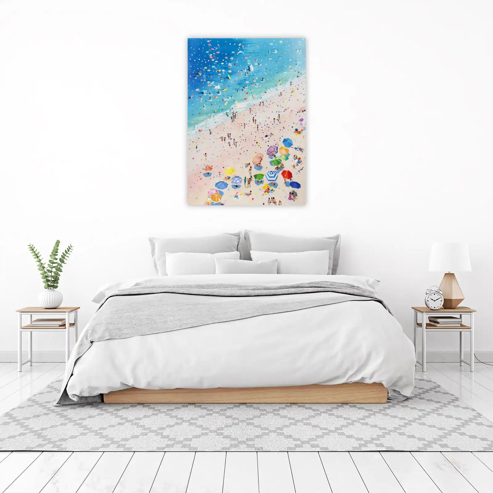 Vibrant Beach Day Lively Crowd Wall Art