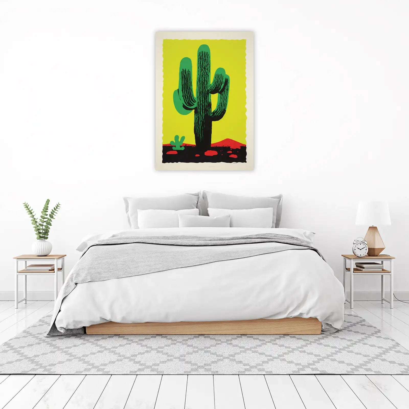 Bold Desert Cactus Yellow Wall Art