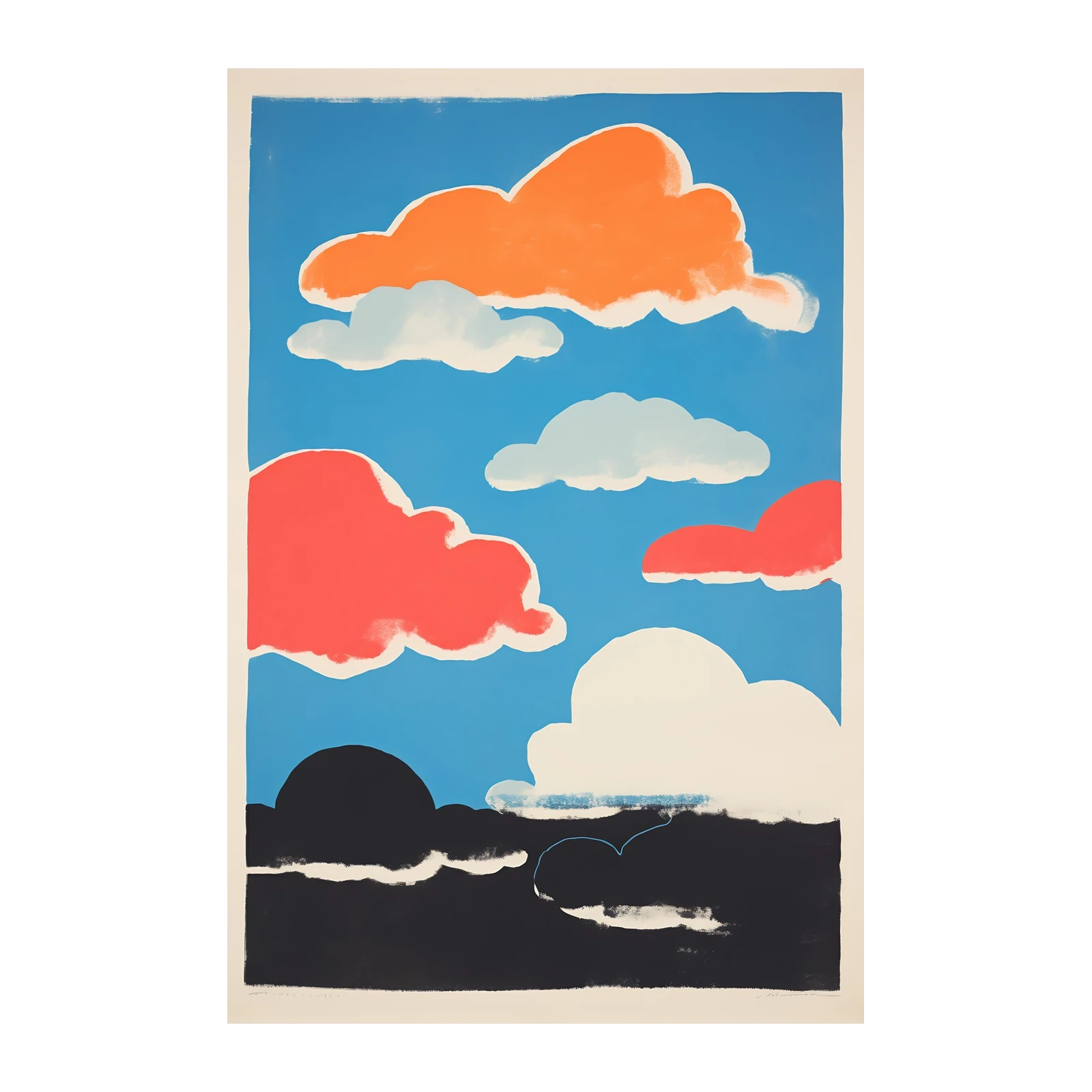 Vibrant Cloudscape Abstract Art Wall Art