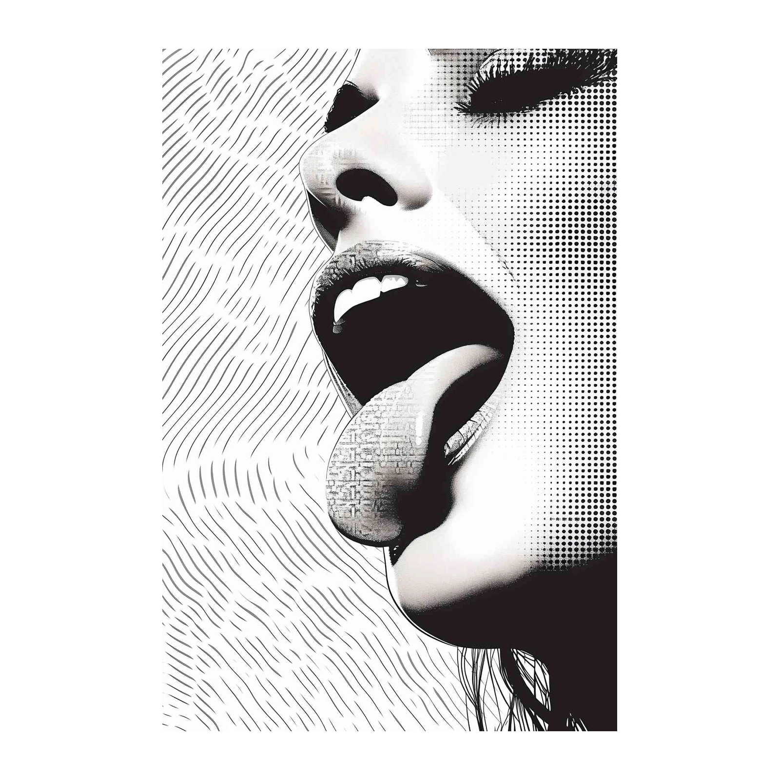 Bold Lip & Tongue Pop Art Wall Art