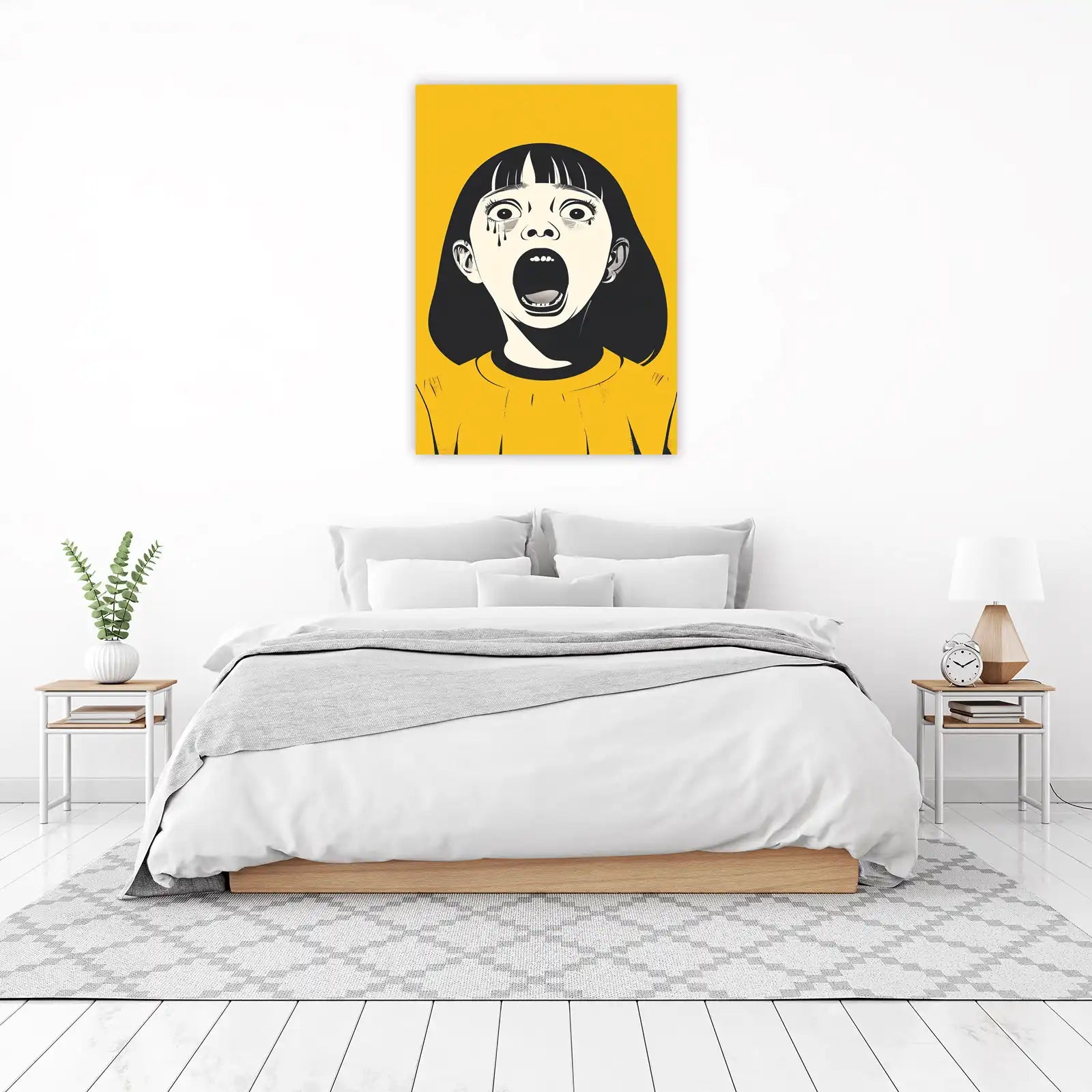 Screaming Girl Manga Style Wall Art