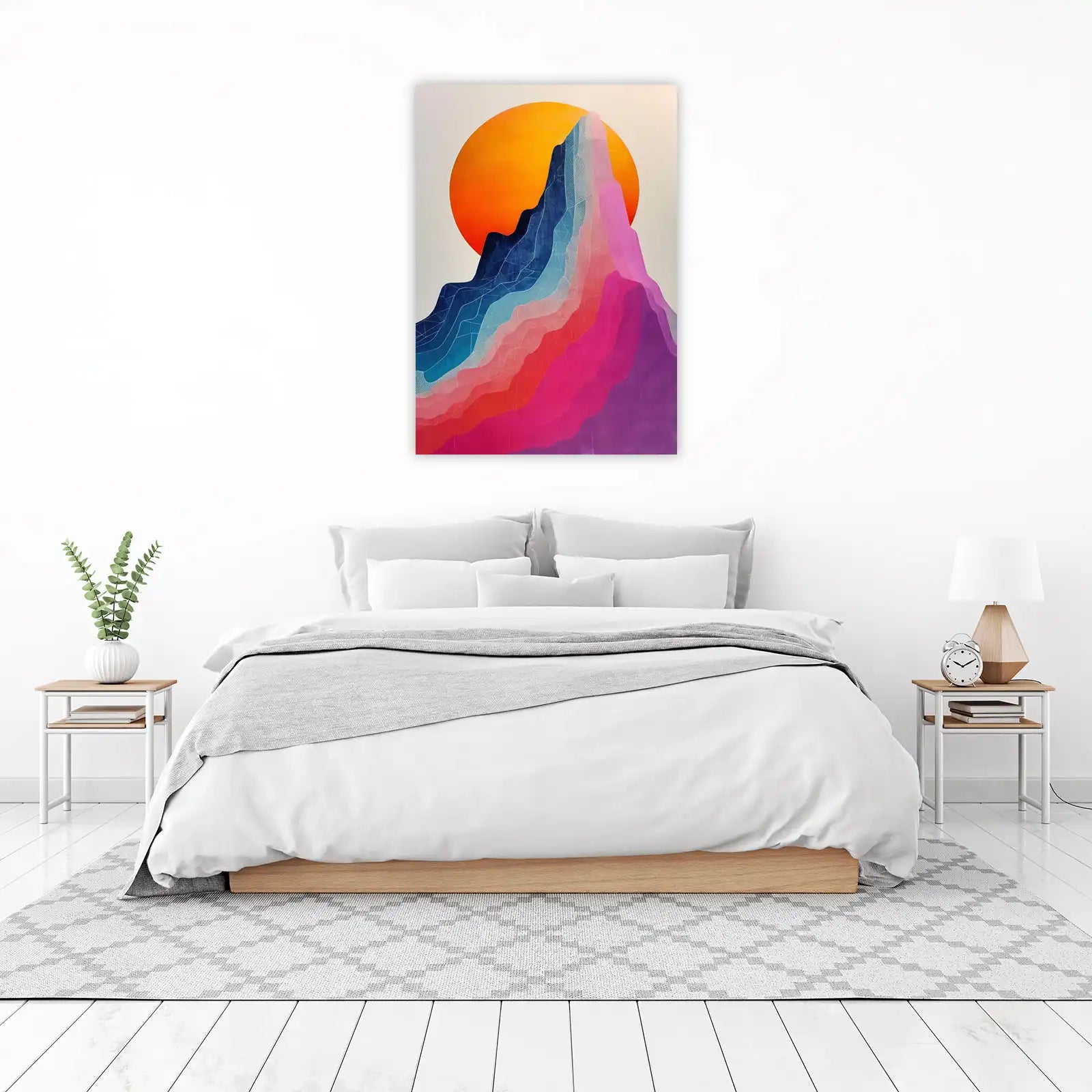 Vibrant Mountain Sunset Gradient Wall Art