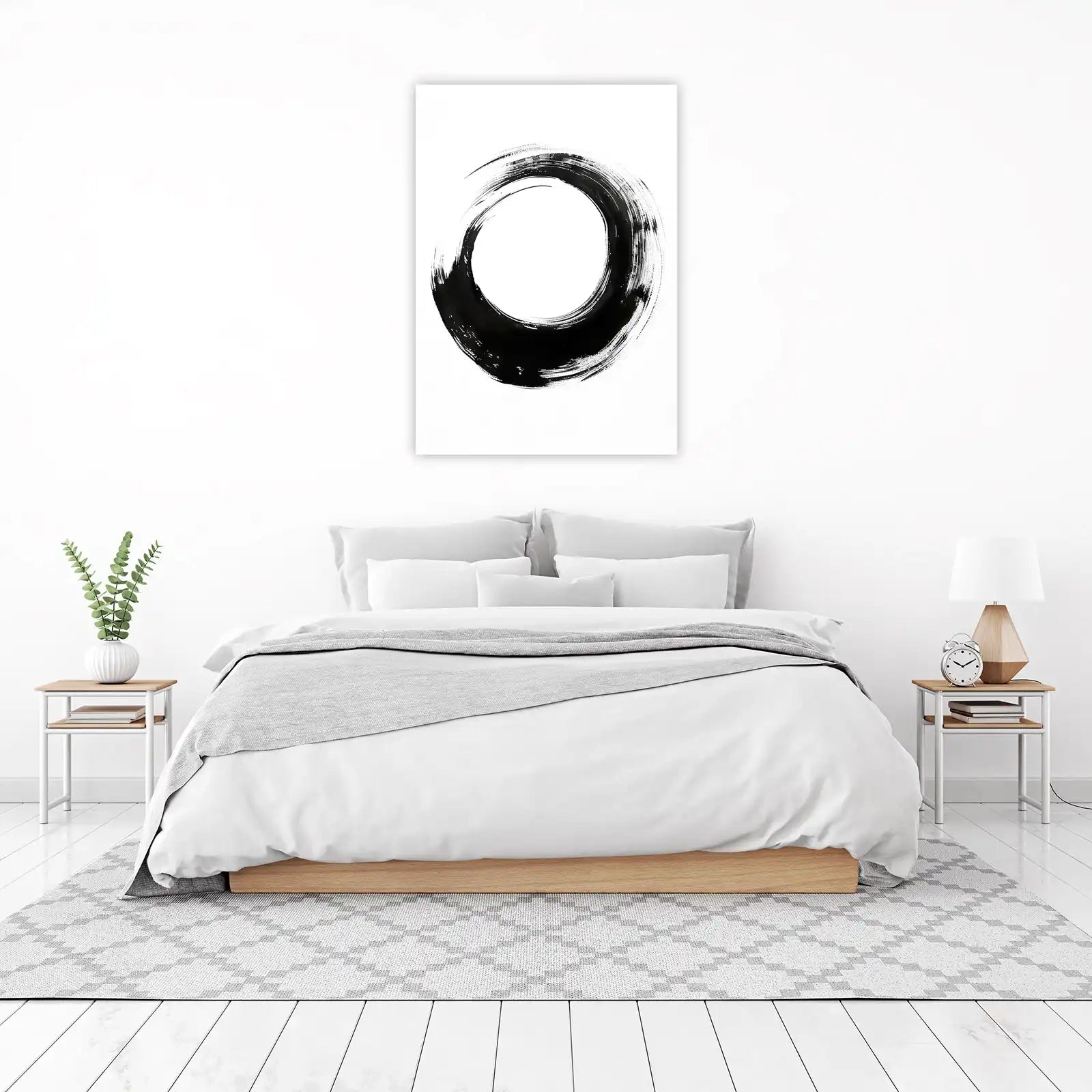 Zen Brush Stroke Circle Wall Art
