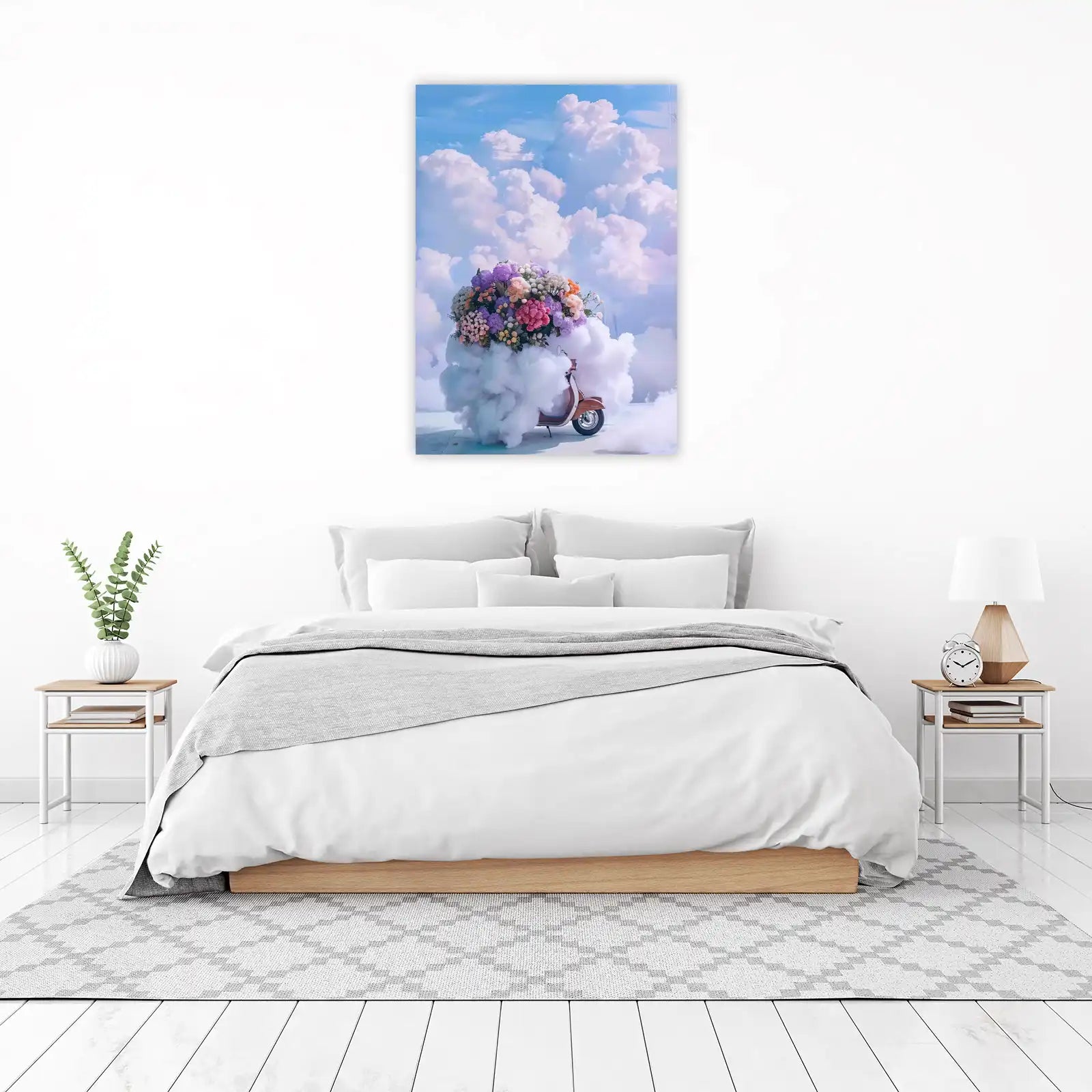 Dreamy Floral Scooter Cloud Wall Art