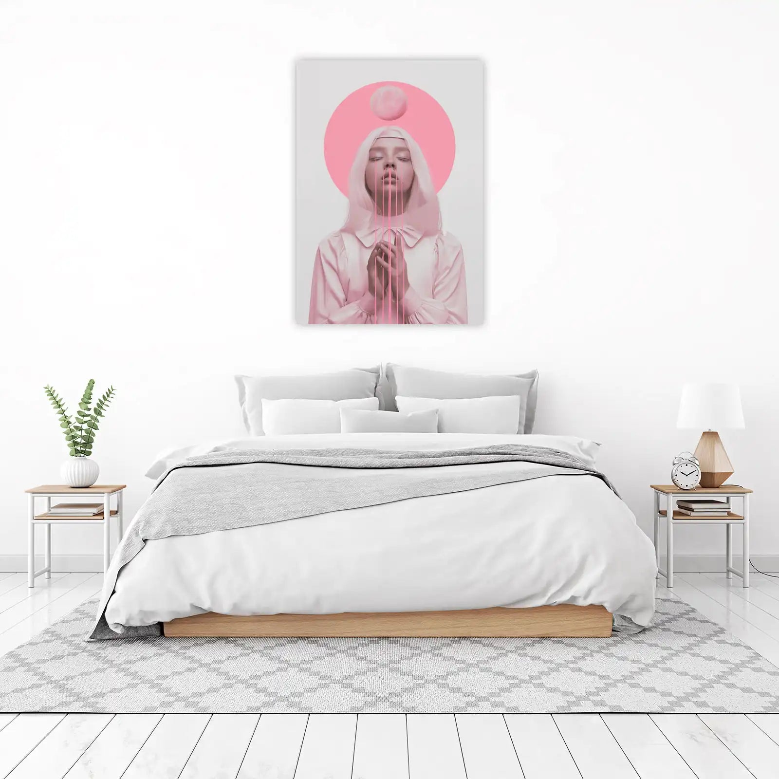 Dreamy Surreal Portrait Pink Aesthetic Wall Art