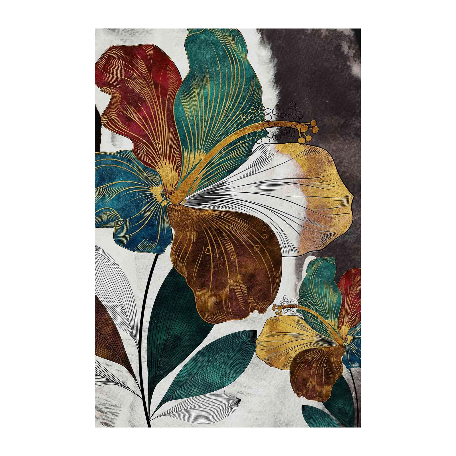 Gold Leaf Floral Dream Wall Art