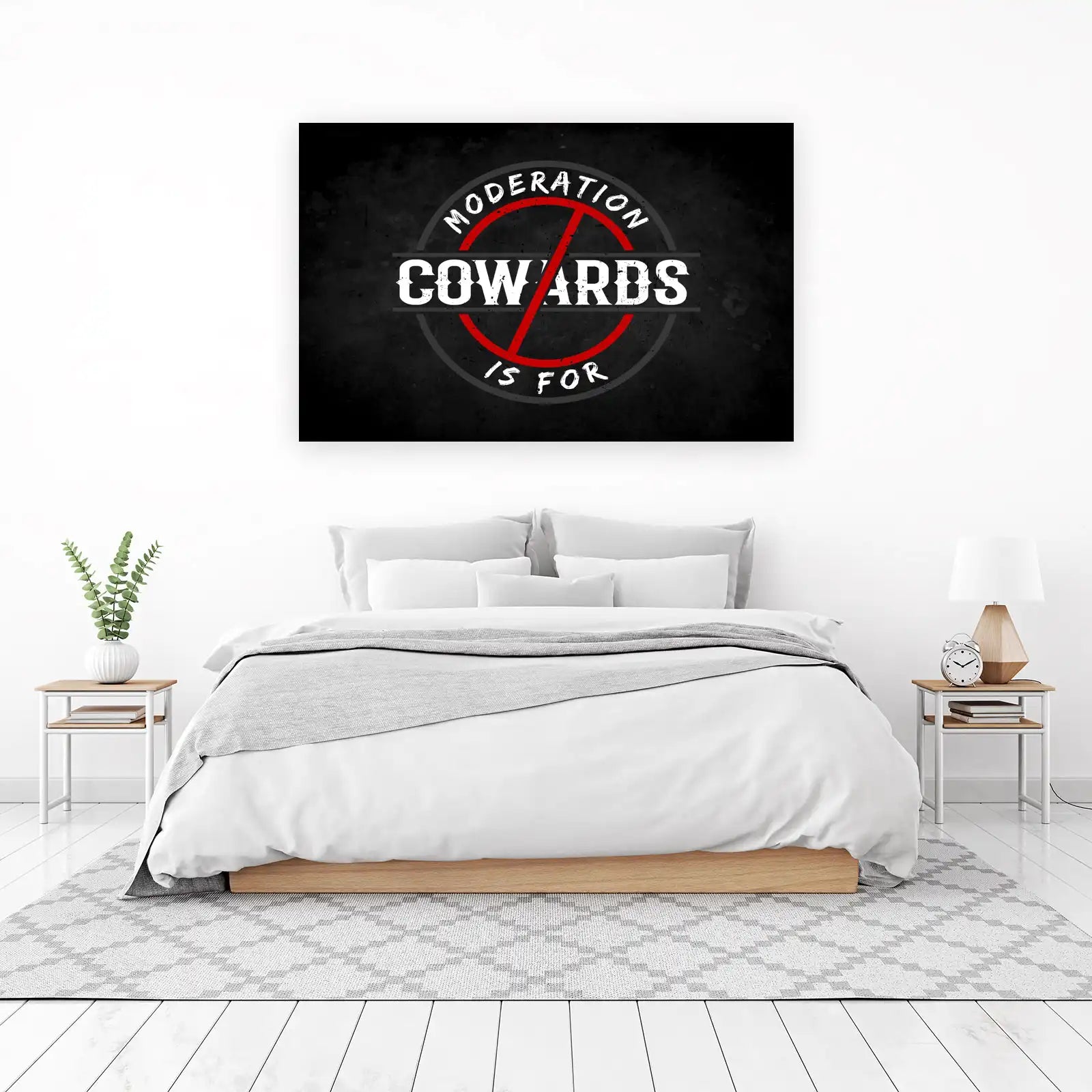 No Moderation Cowards Wall Art - Bold Motivational Art