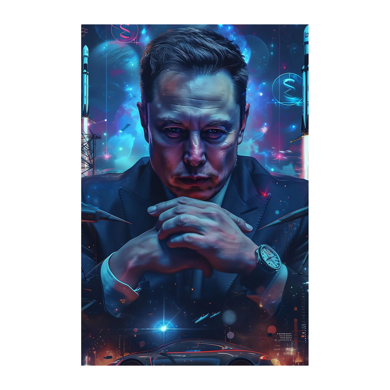 Elon Musk Visionary Space & Auto Wall Art