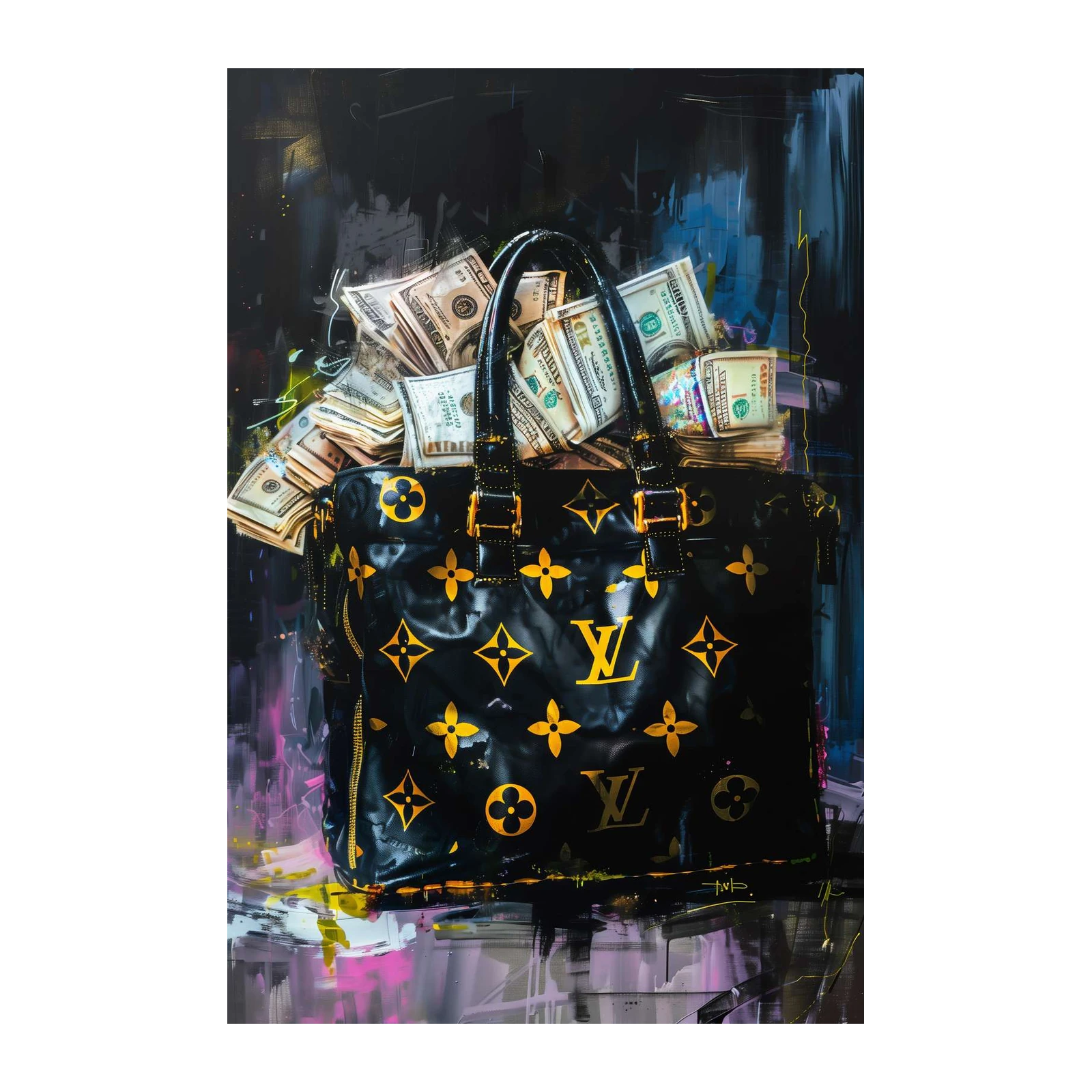 Money Bag Luxury Street Art Wall Art