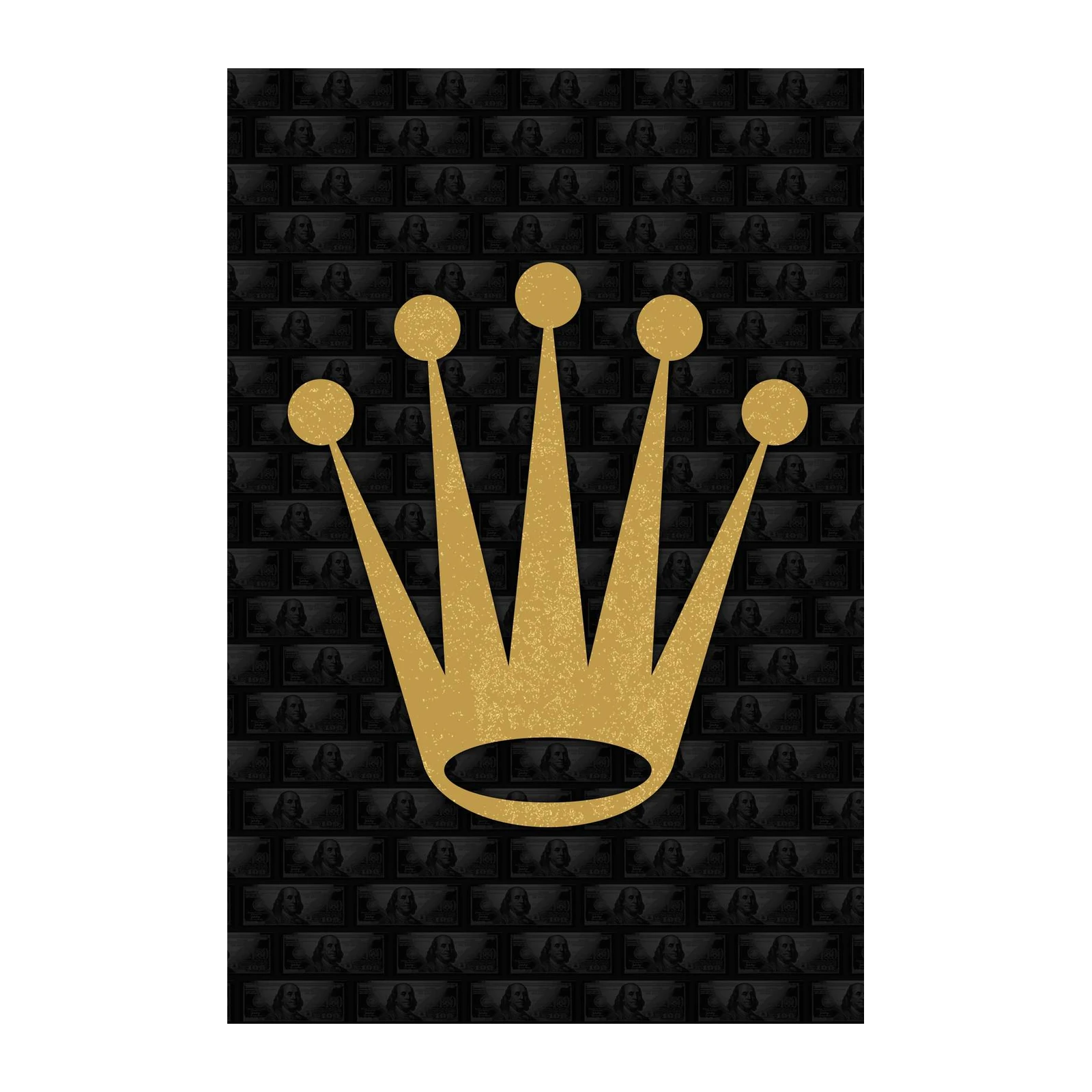 Golden Crown Money Stack Wall Art