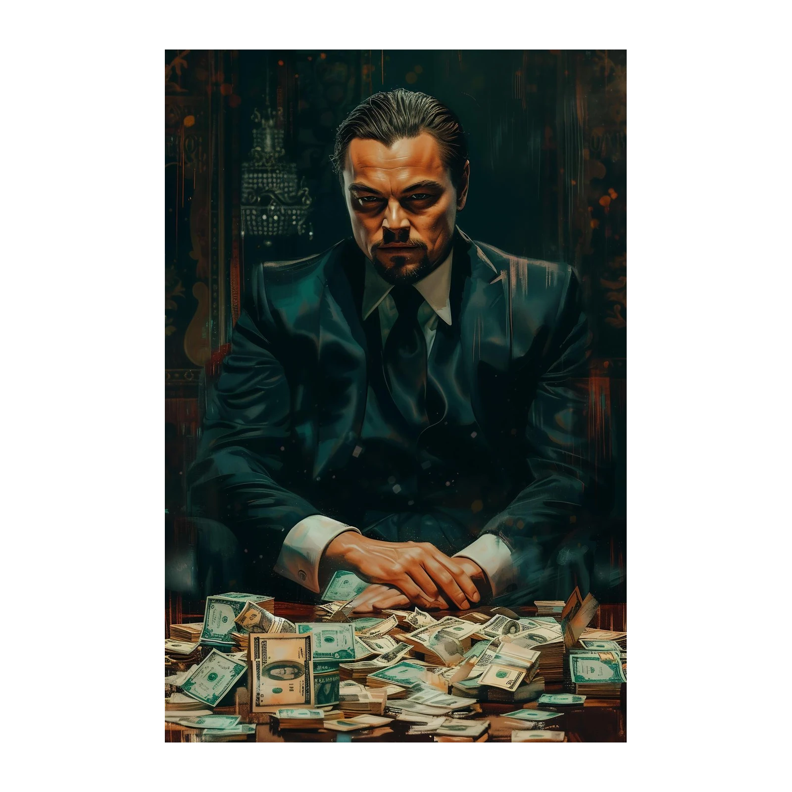 Leonardo DiCaprio Money King Wall Art
