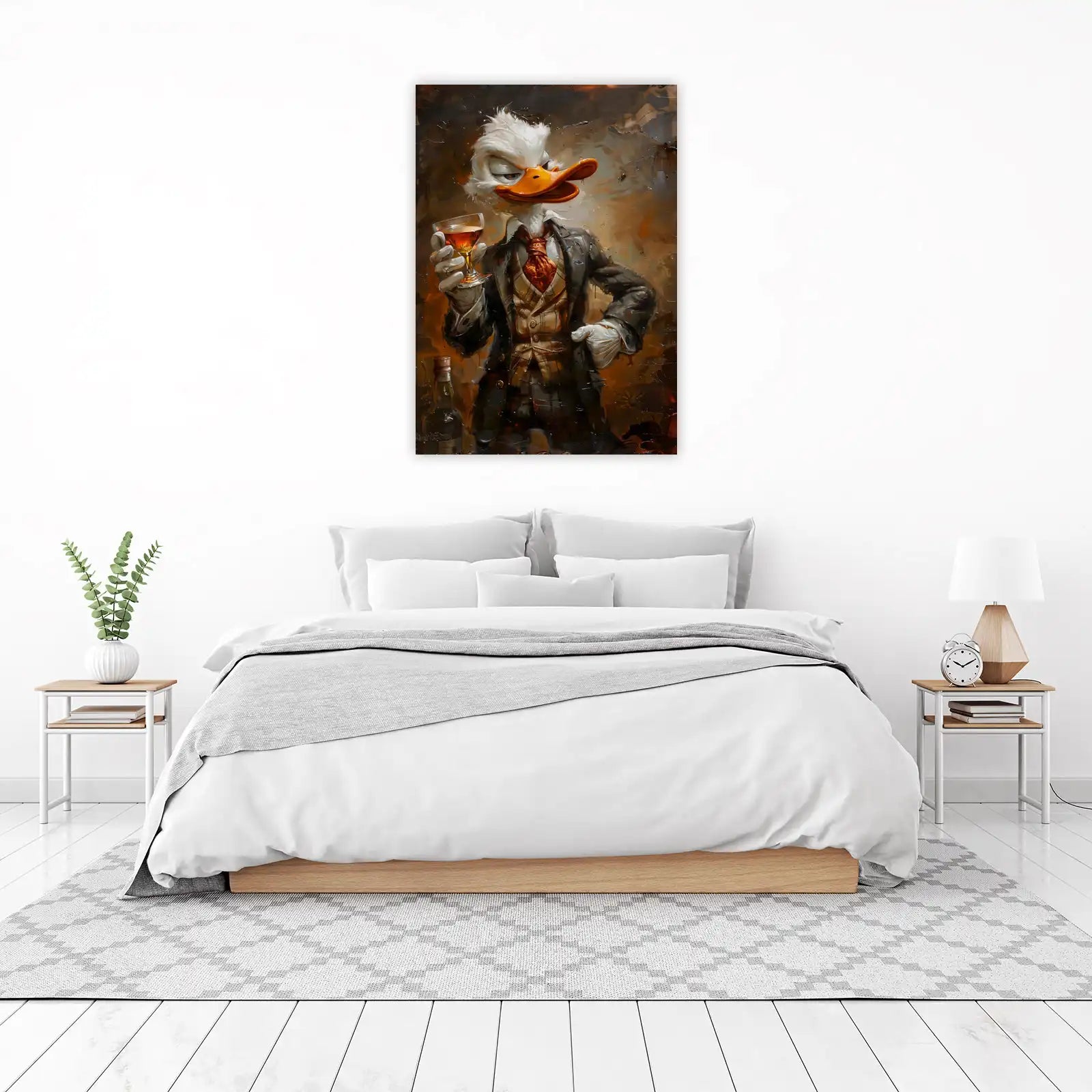 Dapper Duck Whiskey Portrait Wall Art