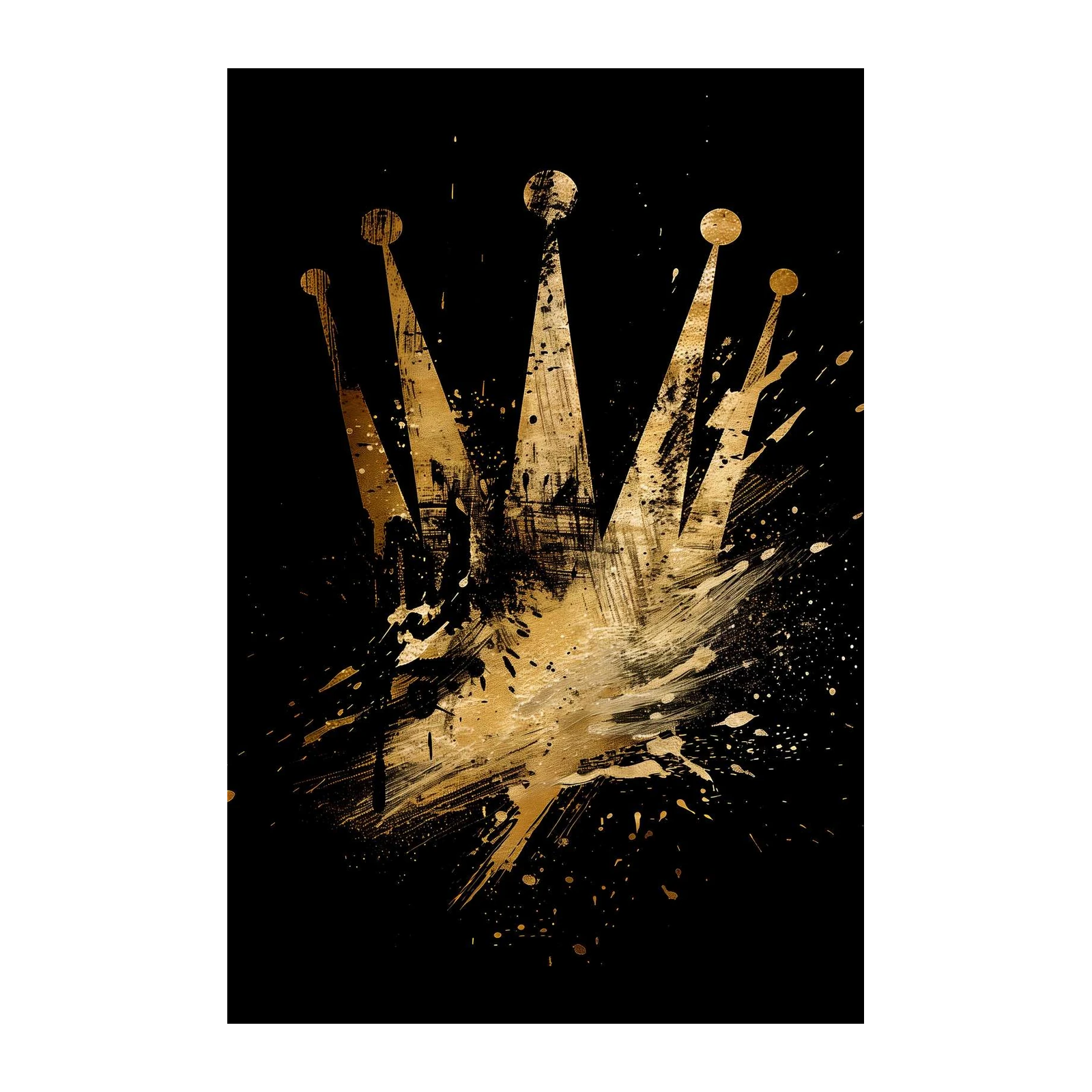 Luxury Gold Crown Splatter Wall Art