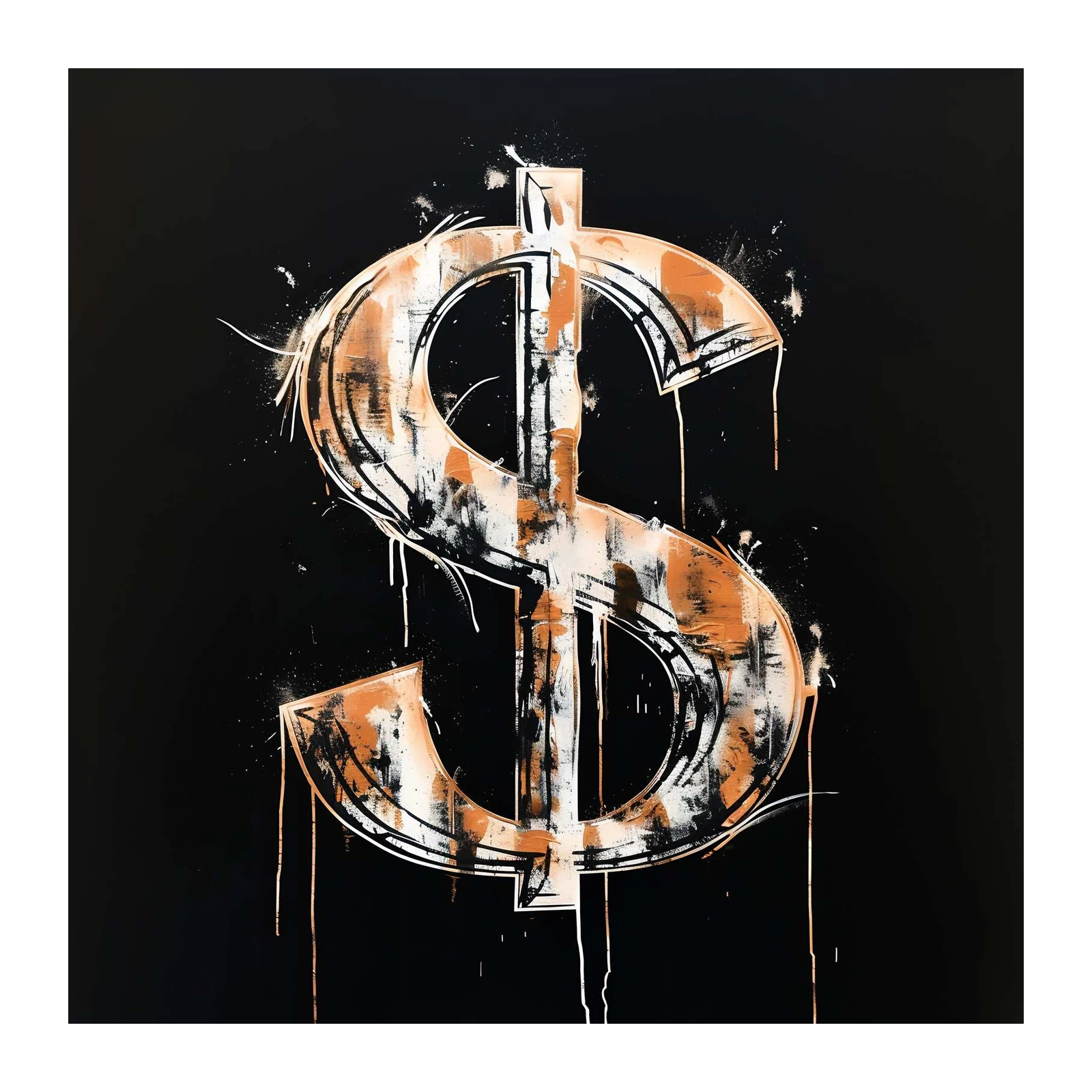 Bold Dollar Sign Graffiti Art Wall Art