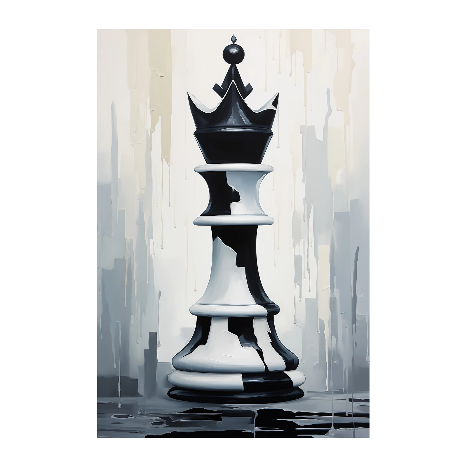 Abstract Chess King Wall Art - Modern Wall Art