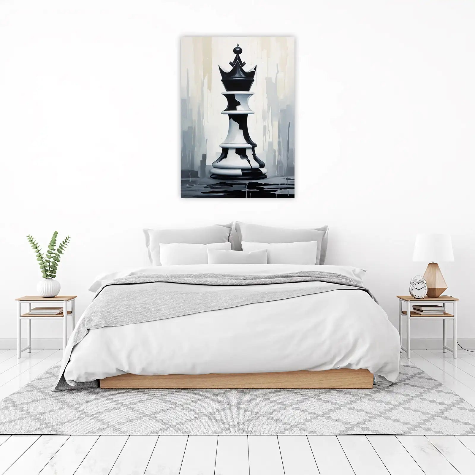 Abstract Chess King Wall Art - Modern Wall Art