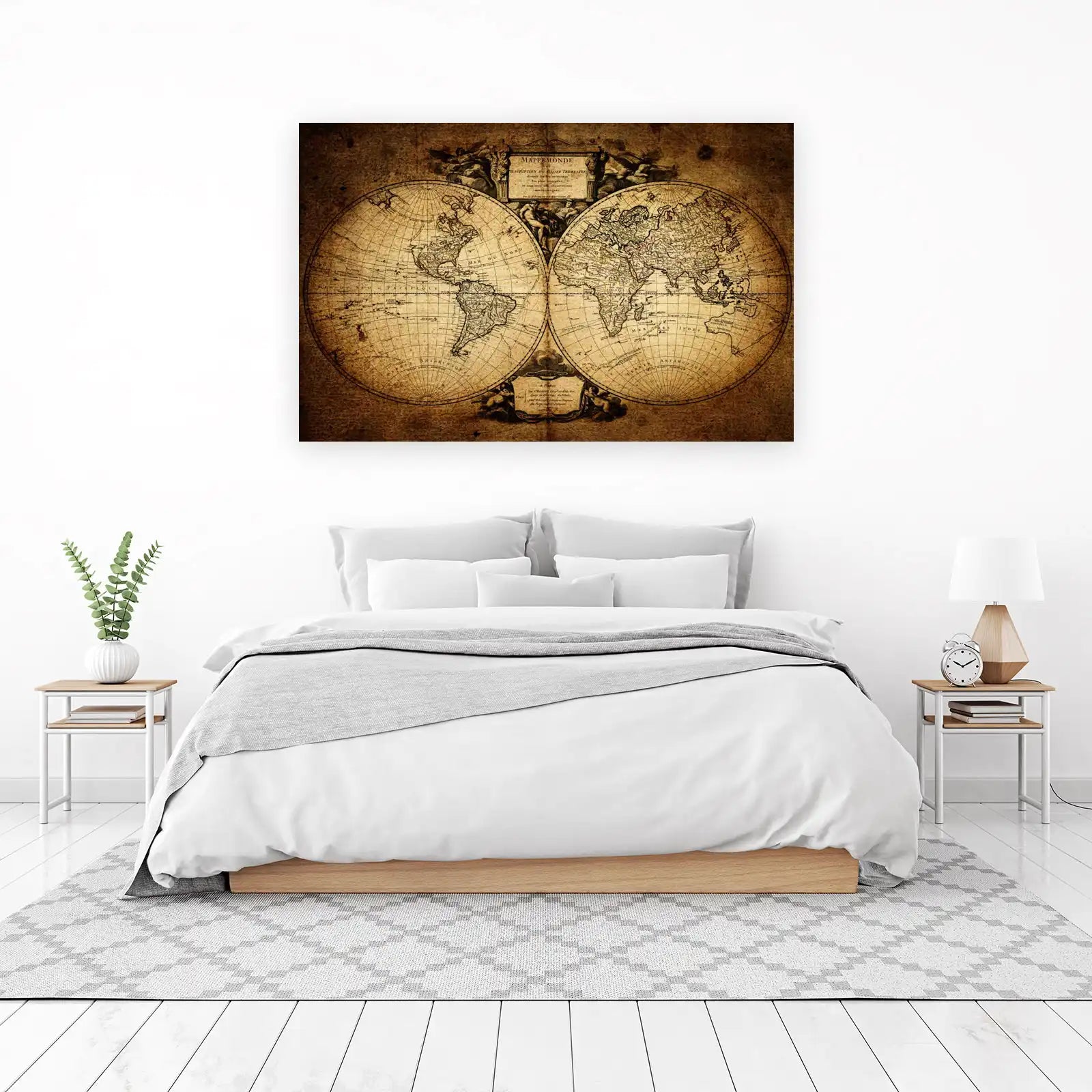Vintage World Map Vintage Map Wall Art
