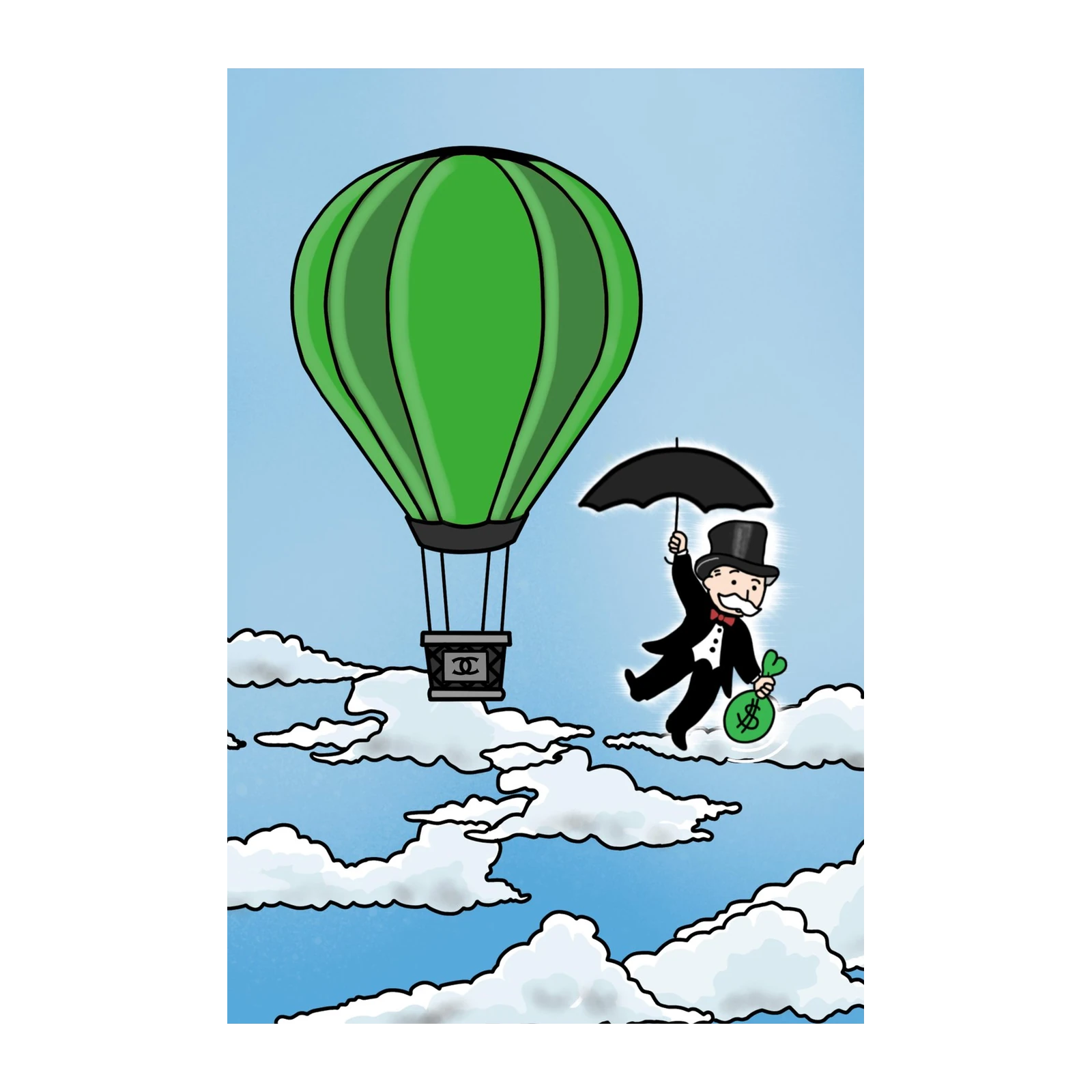 Monopoly Man Hot Air Balloon Wall Art