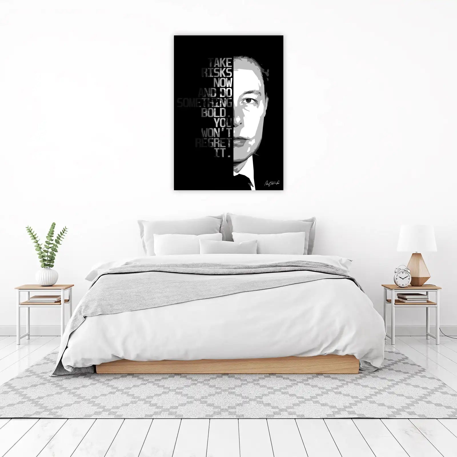 Elon Musk Quote "Take Risks" Wall Art