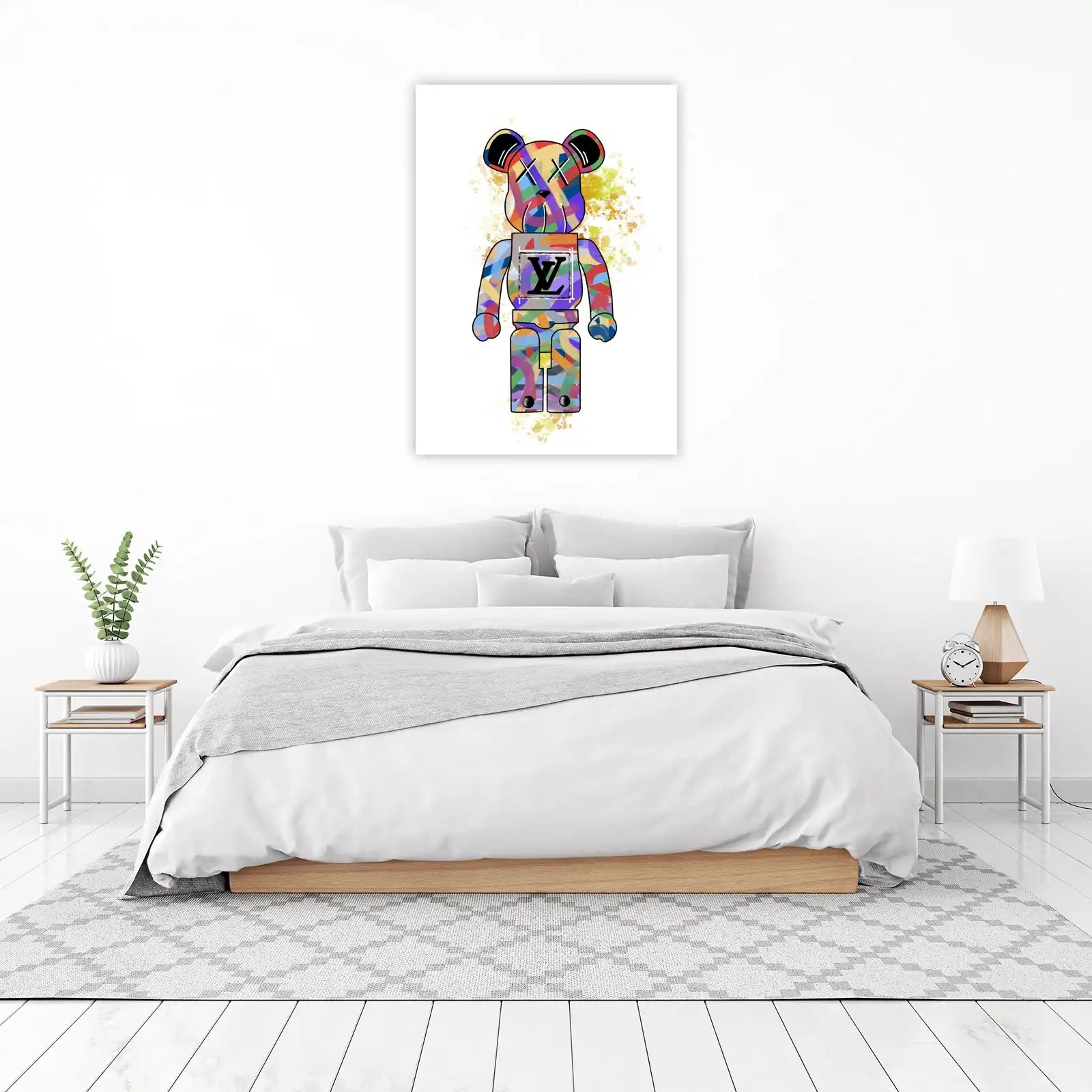Vibrant Bearbrick KAWS LV Art Wall Art