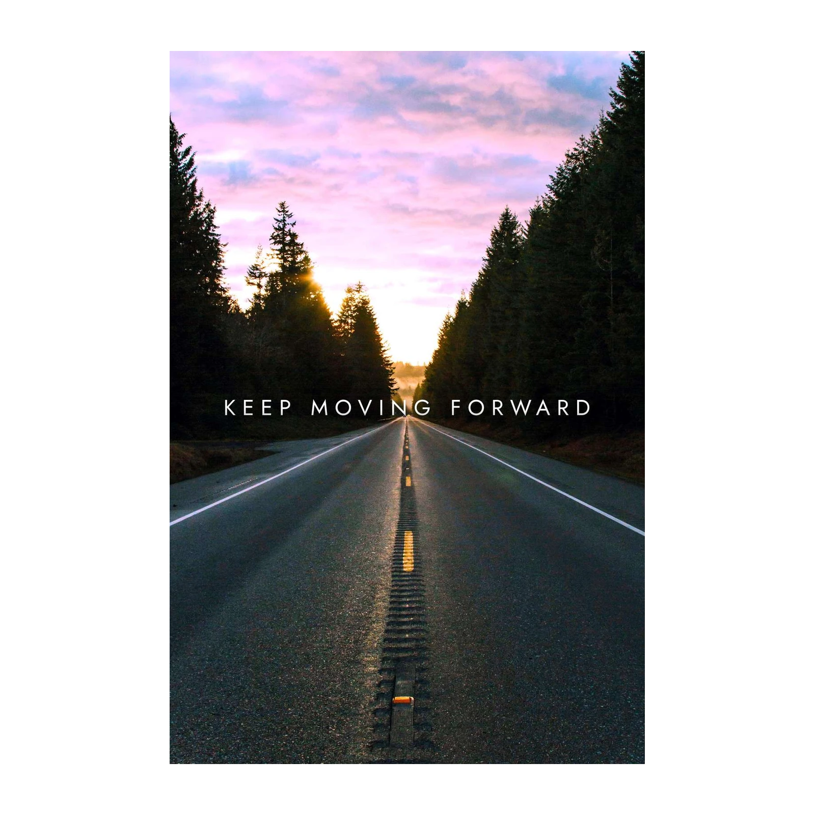 Inspirational Road Sunset Wall Art