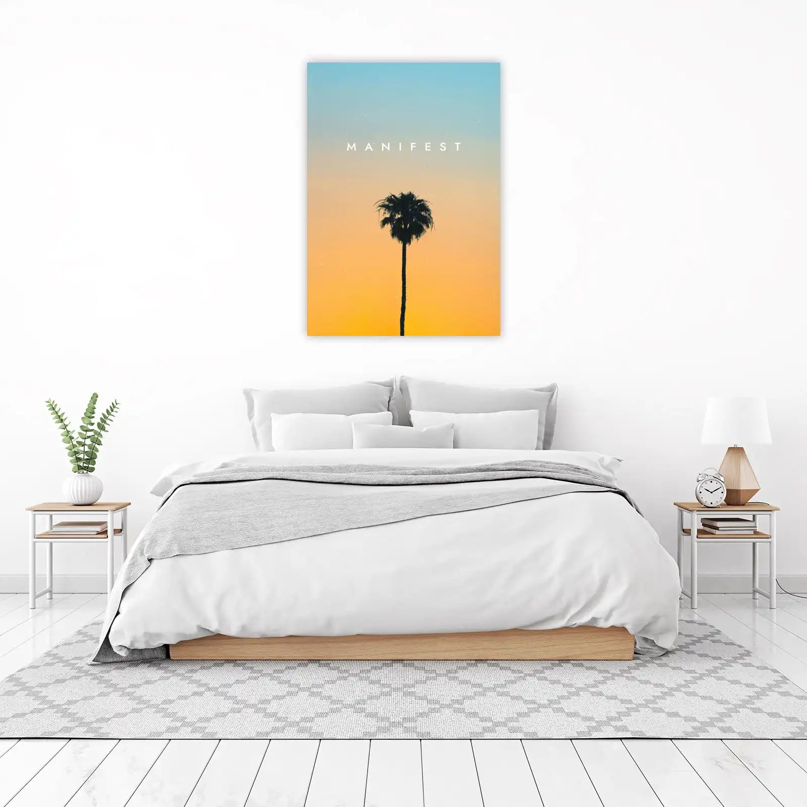 Sunset Palm Manifest Wall Art - Coastal Decor