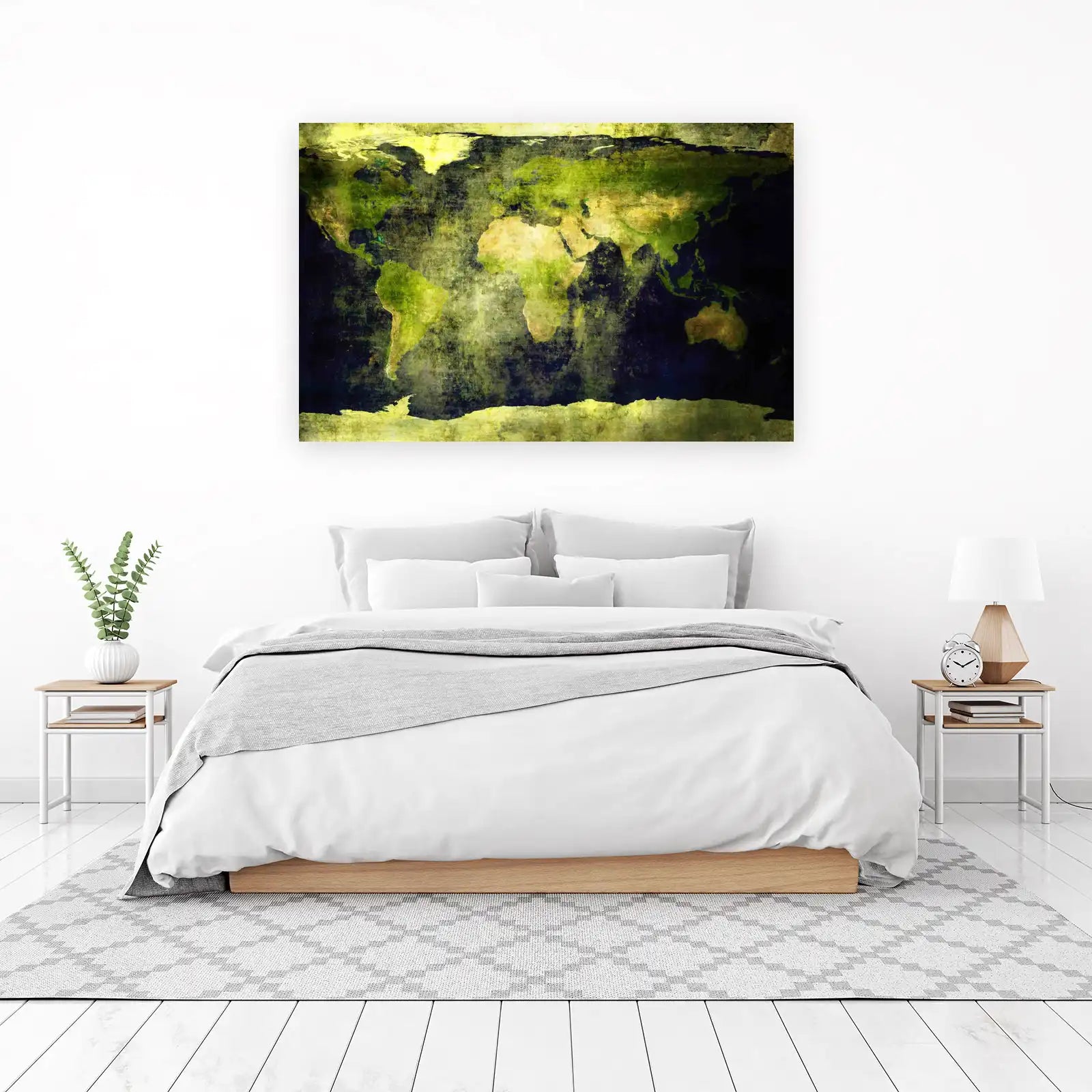 Vintage World Map Textured Wall Art