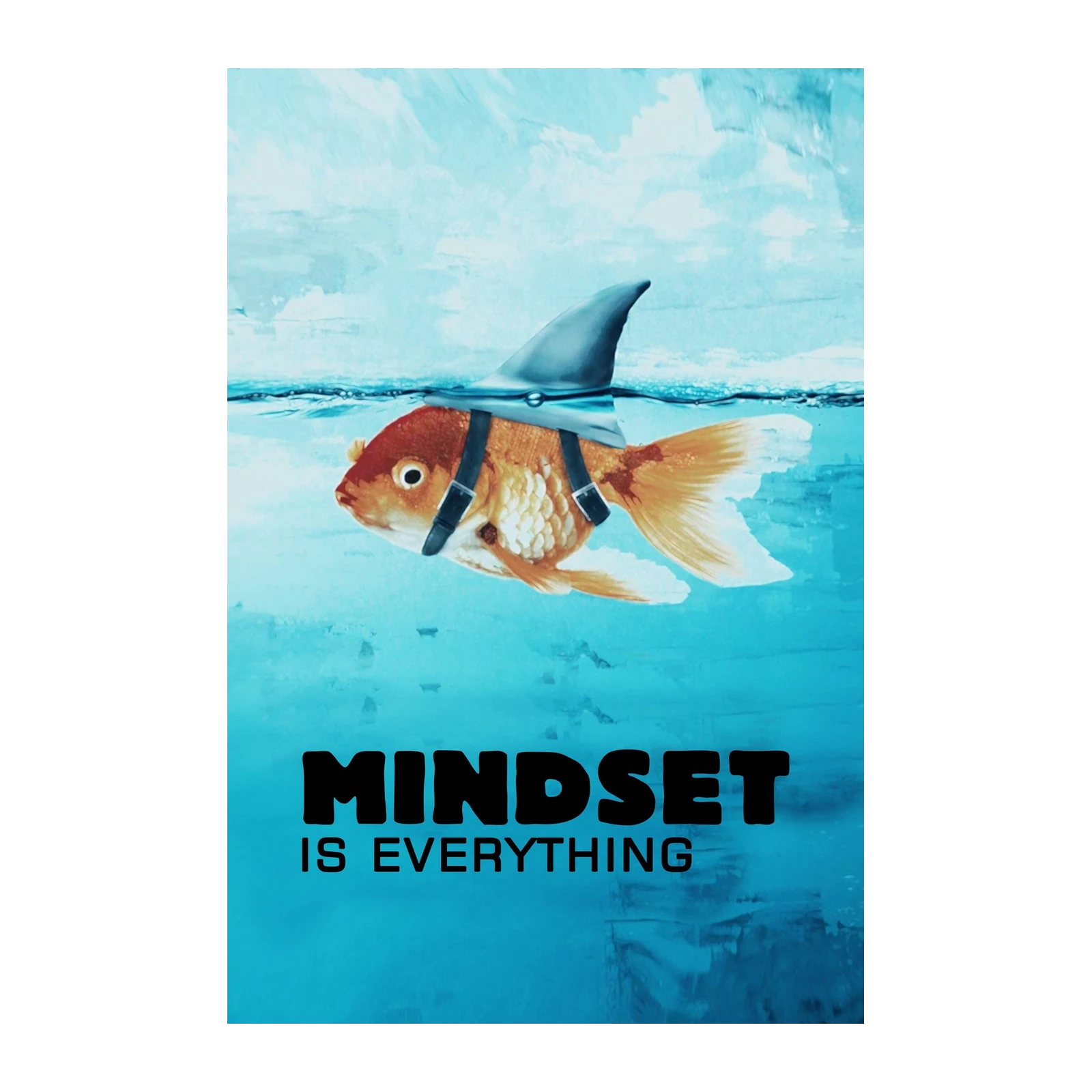 Goldfish Shark Fin Mindset Motivational Wall Art