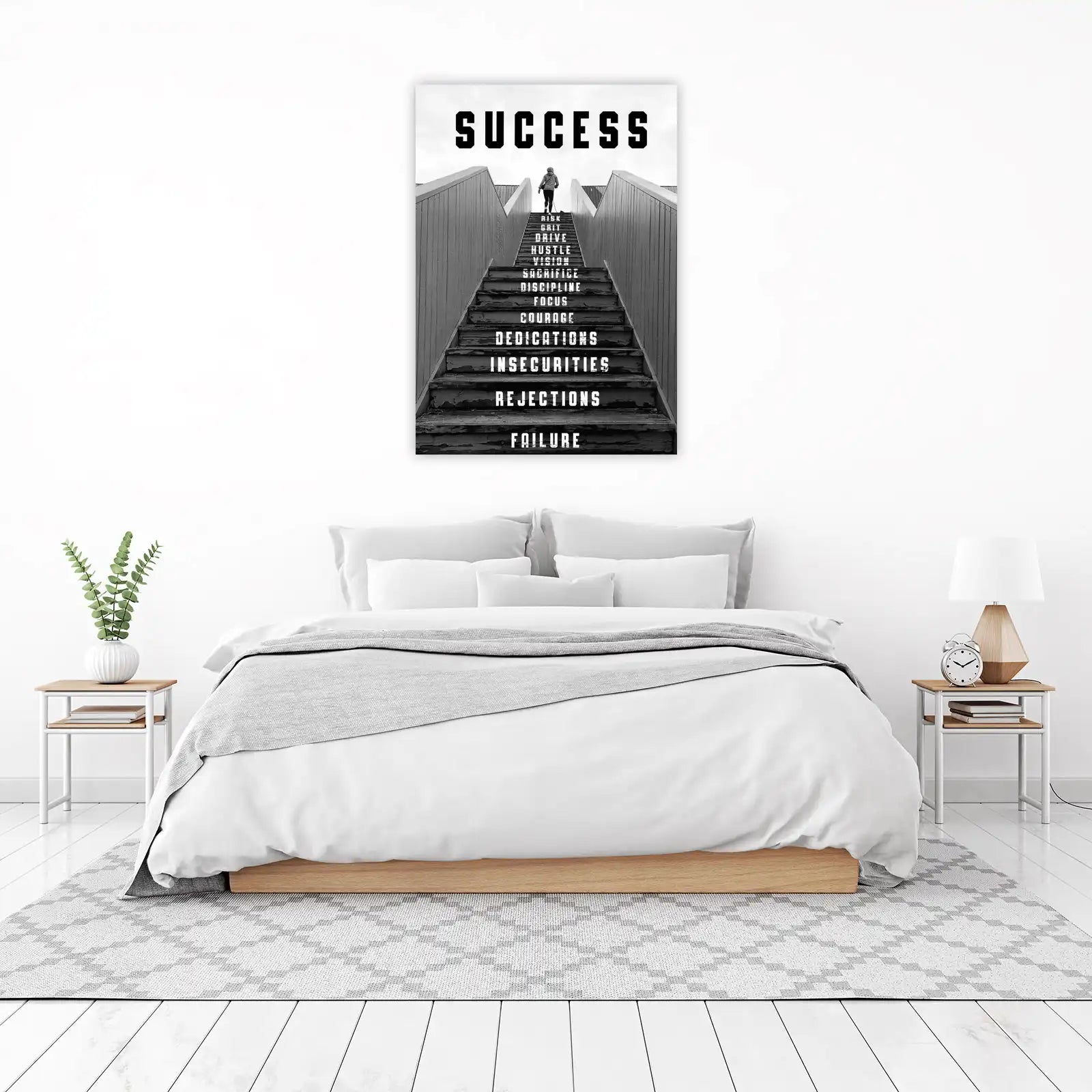 Ascend to Success Motivational Staircase Wall Art