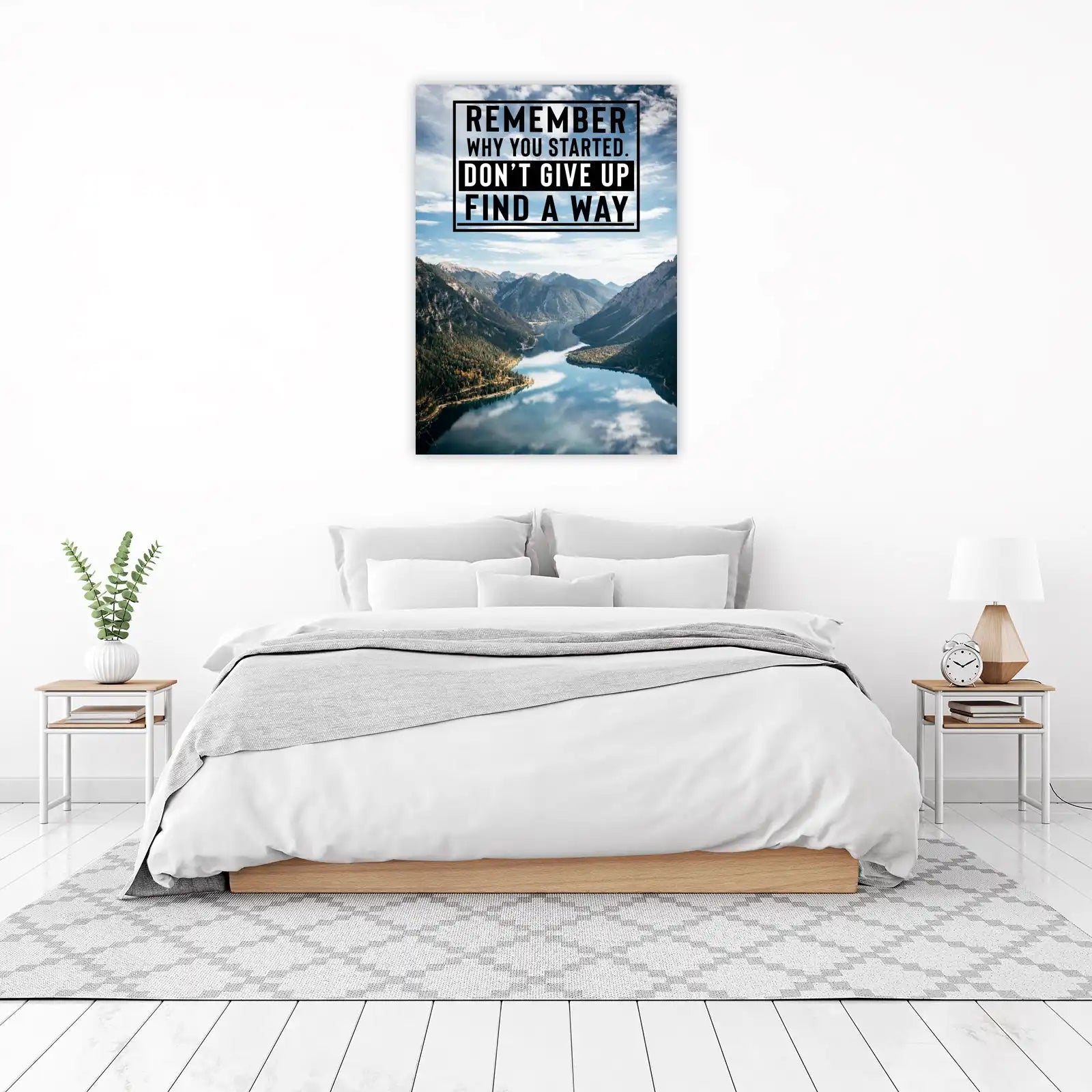 Motivational Mountain Lake Wall Art