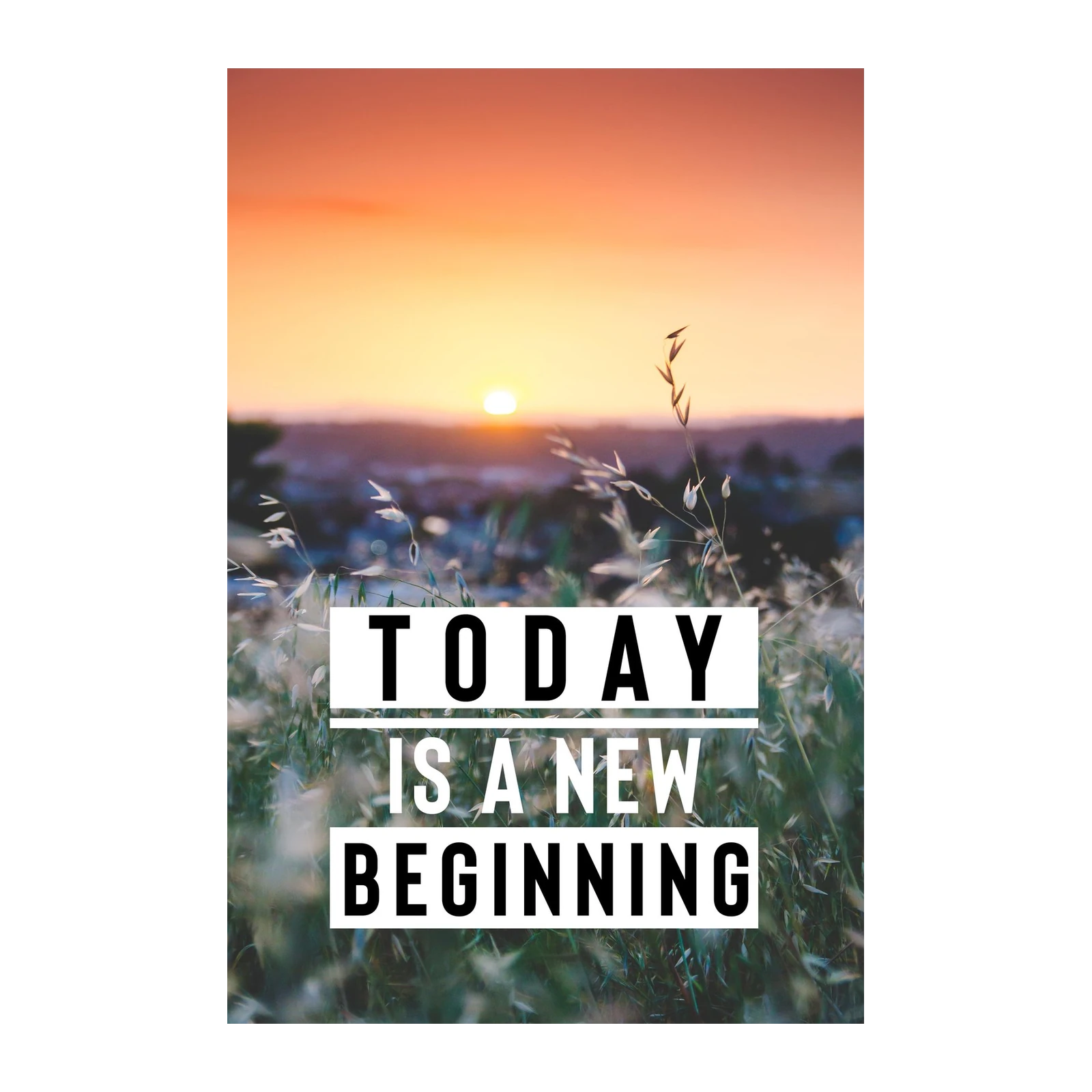 Inspirational Sunset "New Beginning" Wall Art
