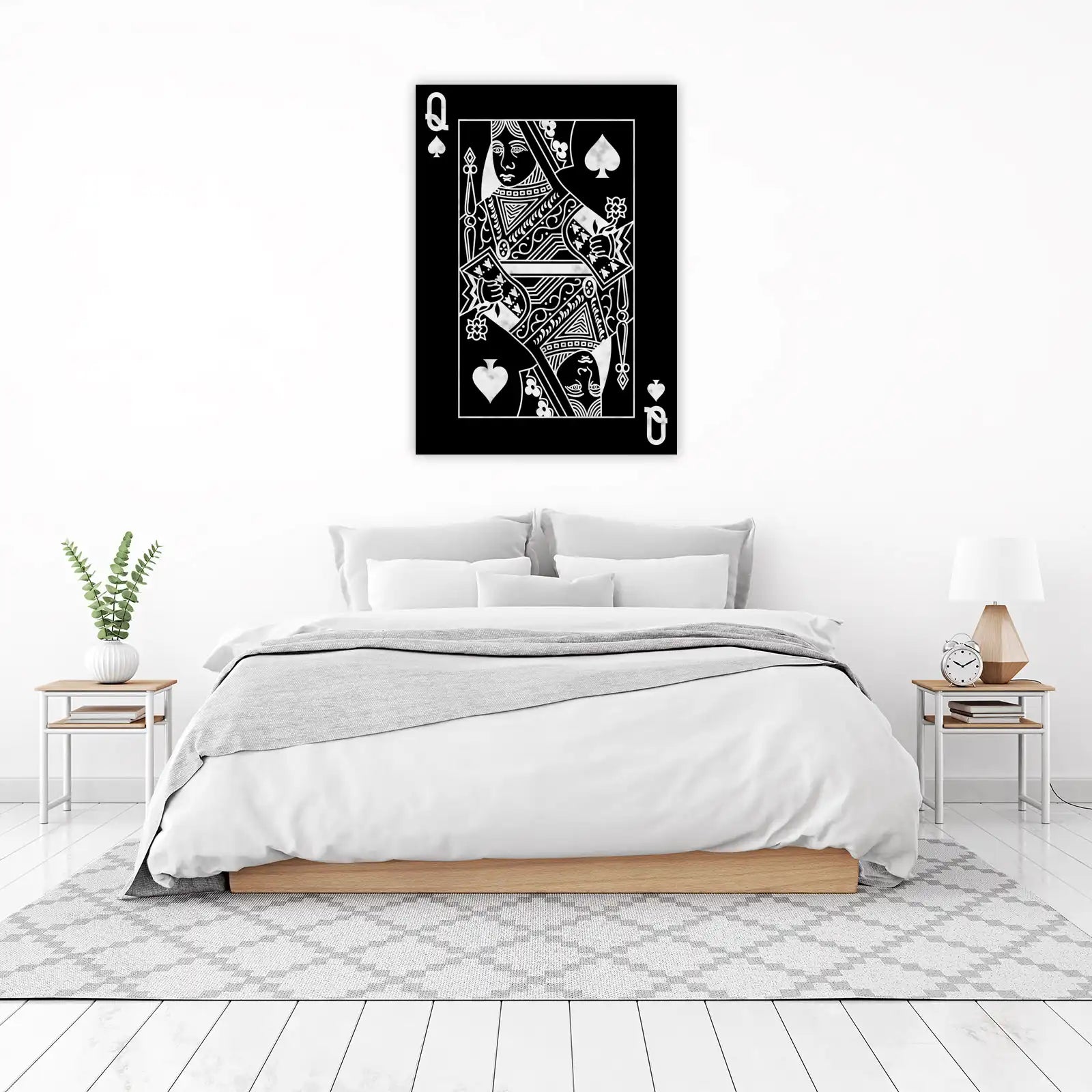 Queen of Spades Black & White Wall Art